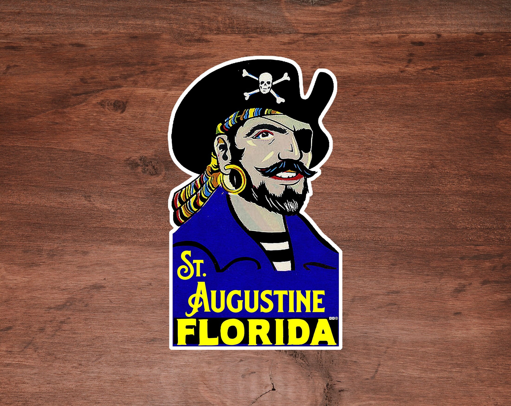 Saint Augustine Beach Florida Pirate Florida Sticker 3.75"