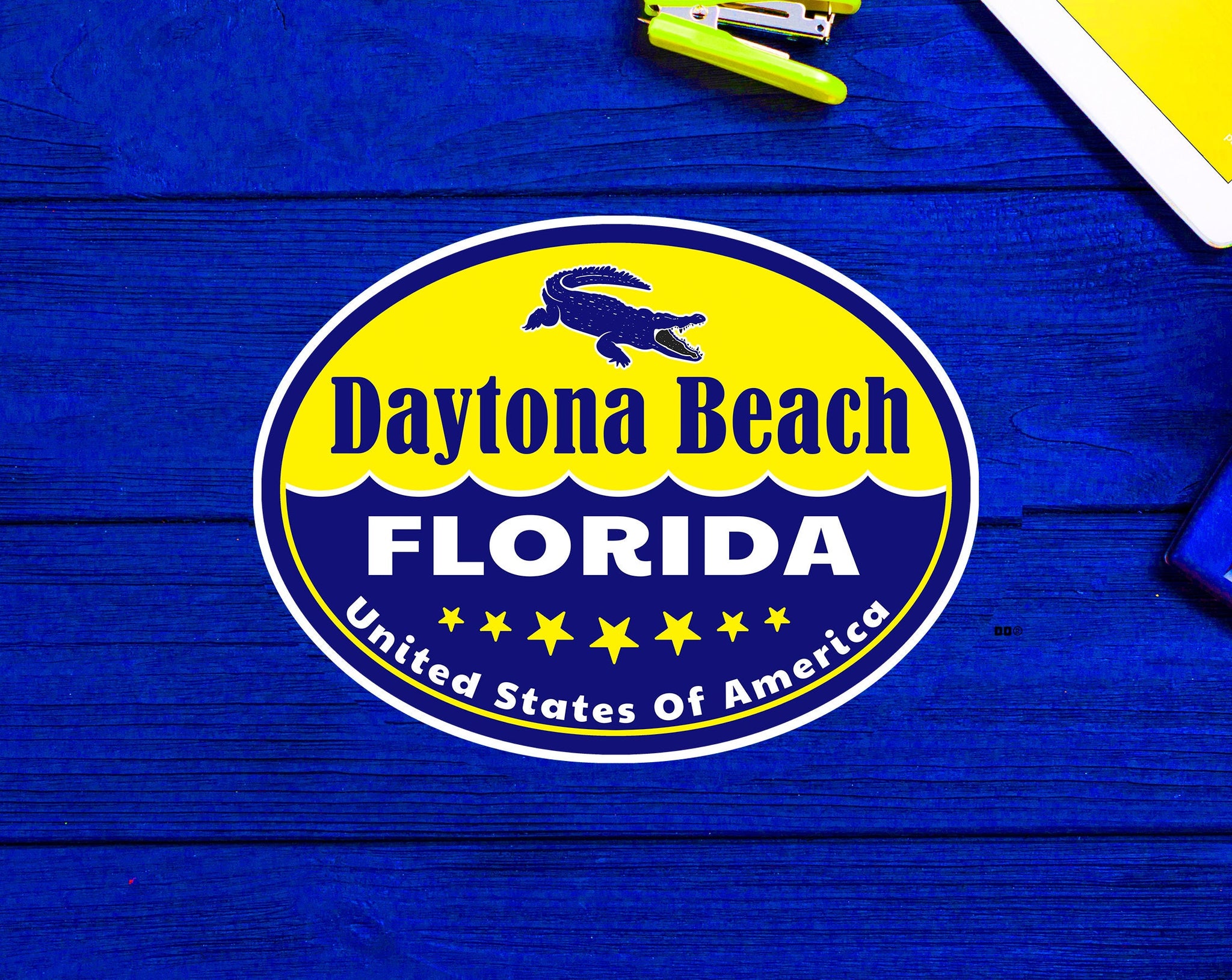Daytona Beach Florida Decal Sticker 4" X 3" Surf Shark Surfing Laptop