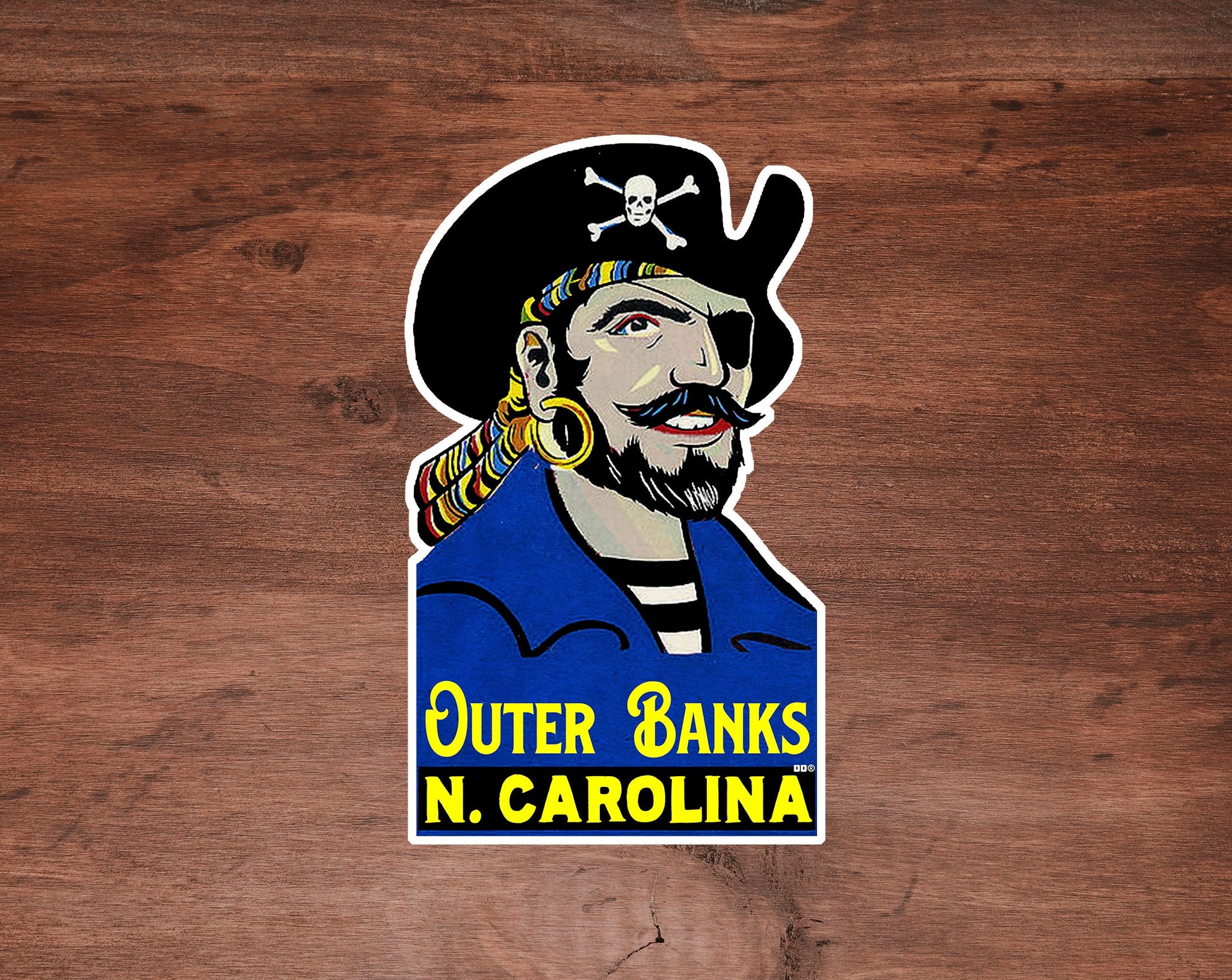 Outer Banks North Carolina Pirate NC Sticker 3.75"