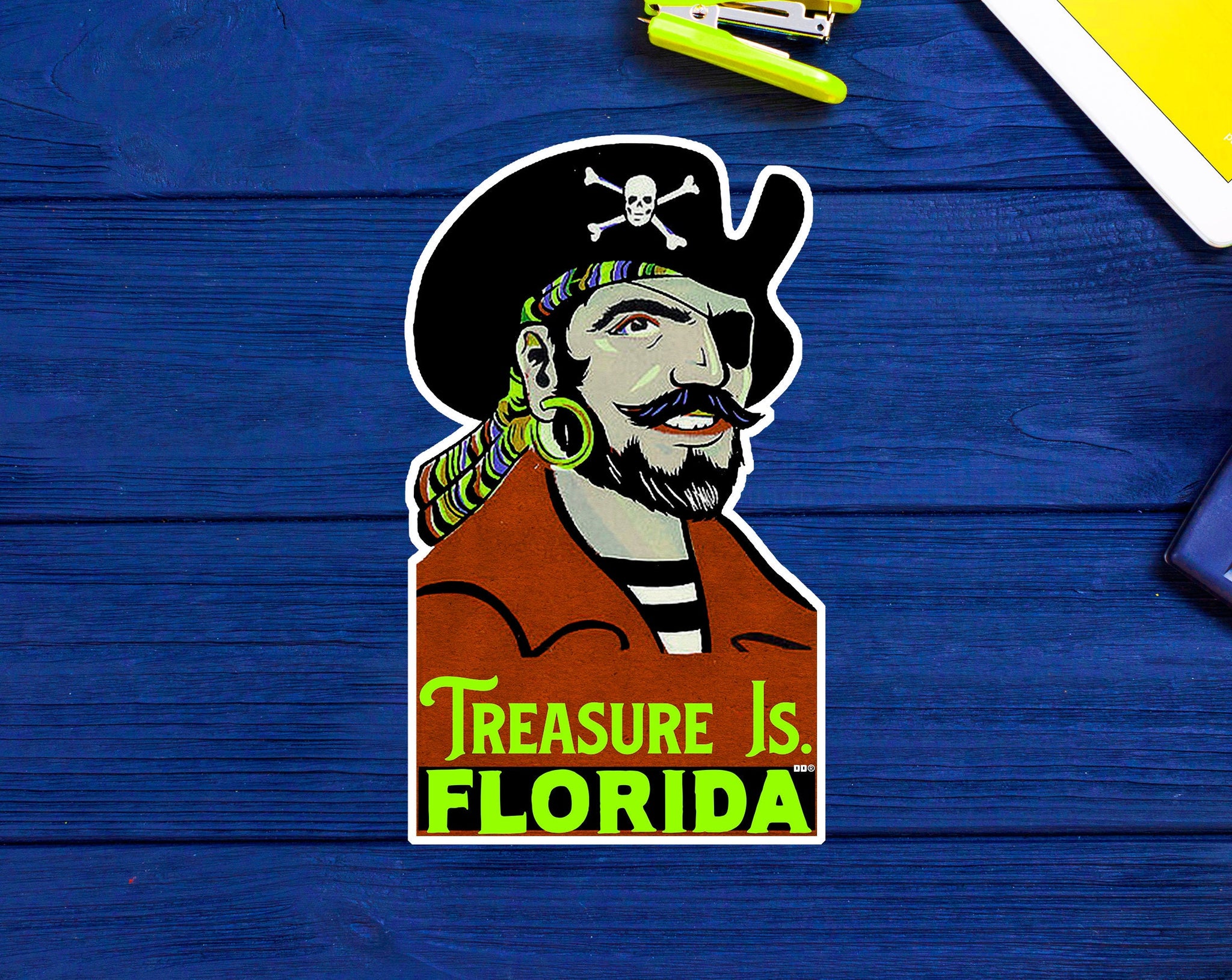 Treasure Island Beach Florida Pirate FL Sticker 3.75"