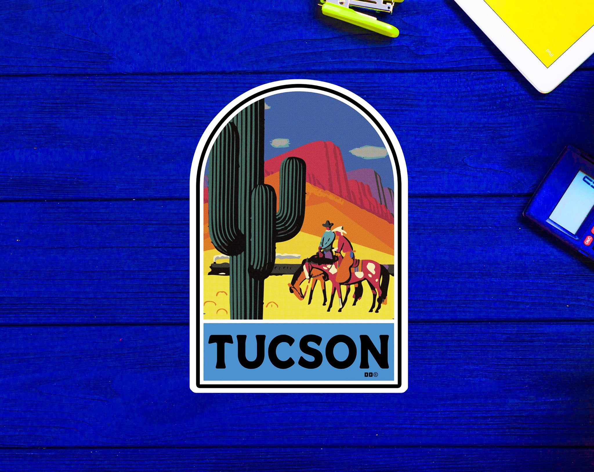 Vintage Tucson Vinyl Decal Sticker 3.75" x 2.75" Arizona