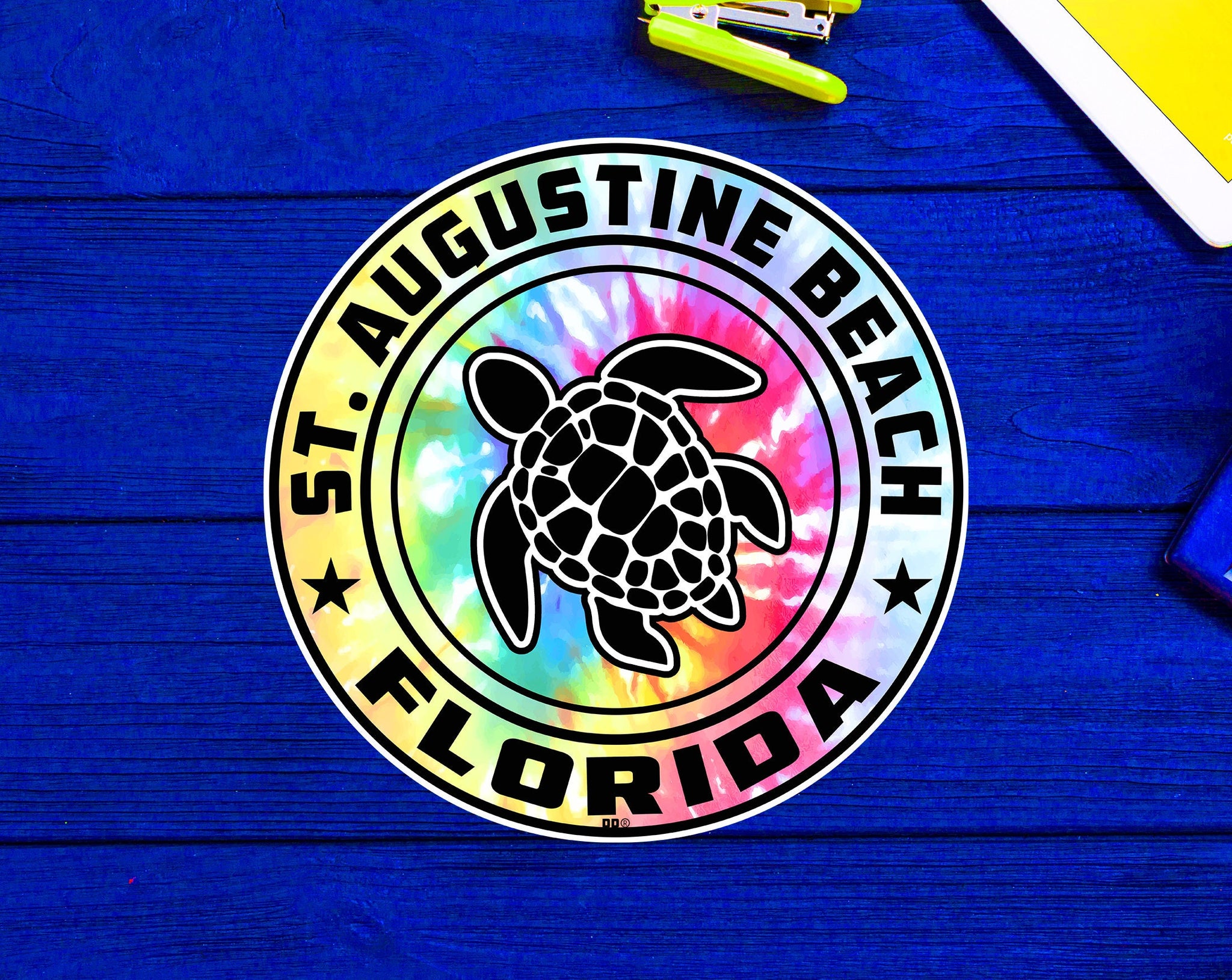 St. Augustine Beach Florida Beach Sticker Decal 3" Vinyl Sea Turtle