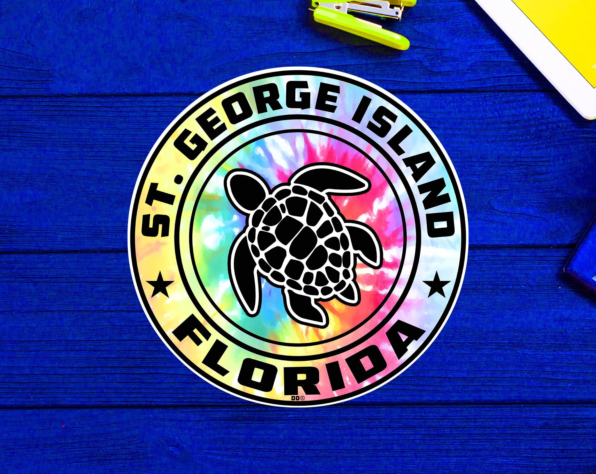 St. George Island Florida Beach Sticker Decal 3" Vinyl Sea Turtle