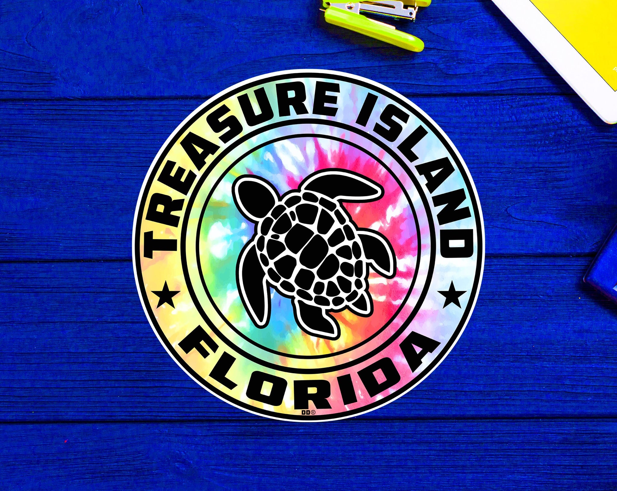 Treasure Island Florida Beach Sticker Decal 3" Vinyl Sea Turtle