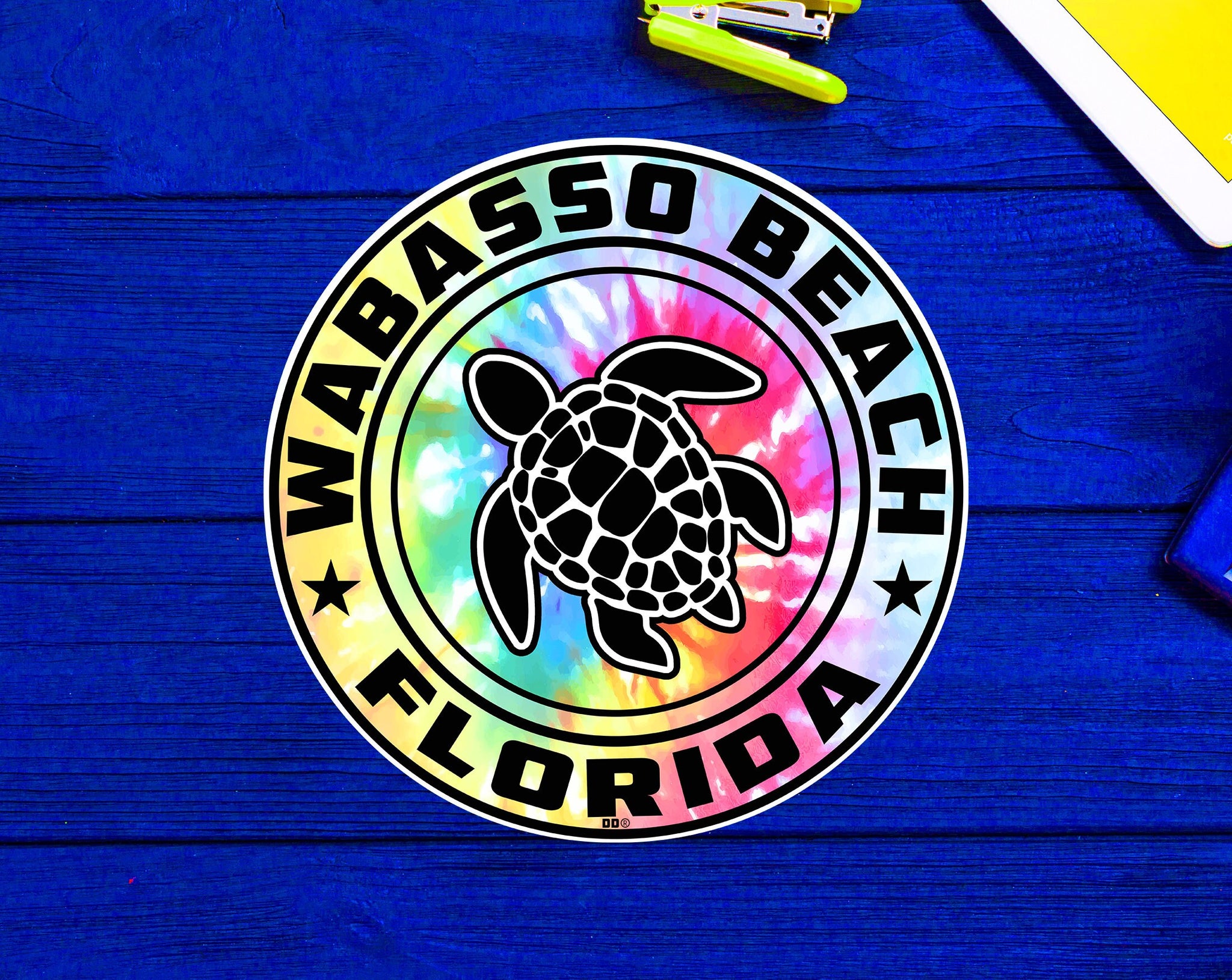 Wabasso Beach Florida Beach Sticker Decal 3" Vinyl Sea Turtle