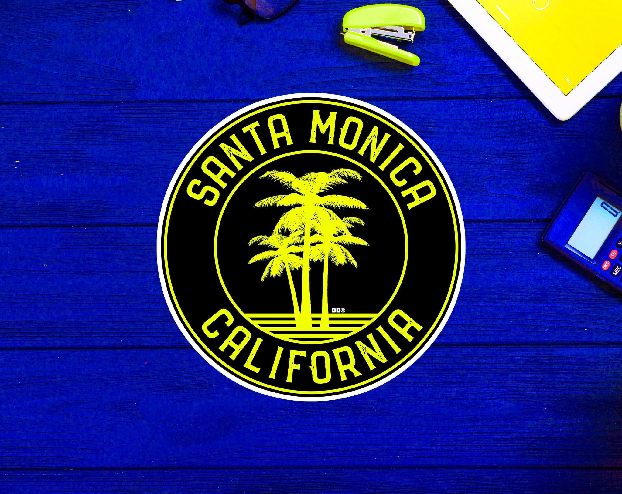 3" Santa Monica California Decal Sticker Palm Trees Vinyl