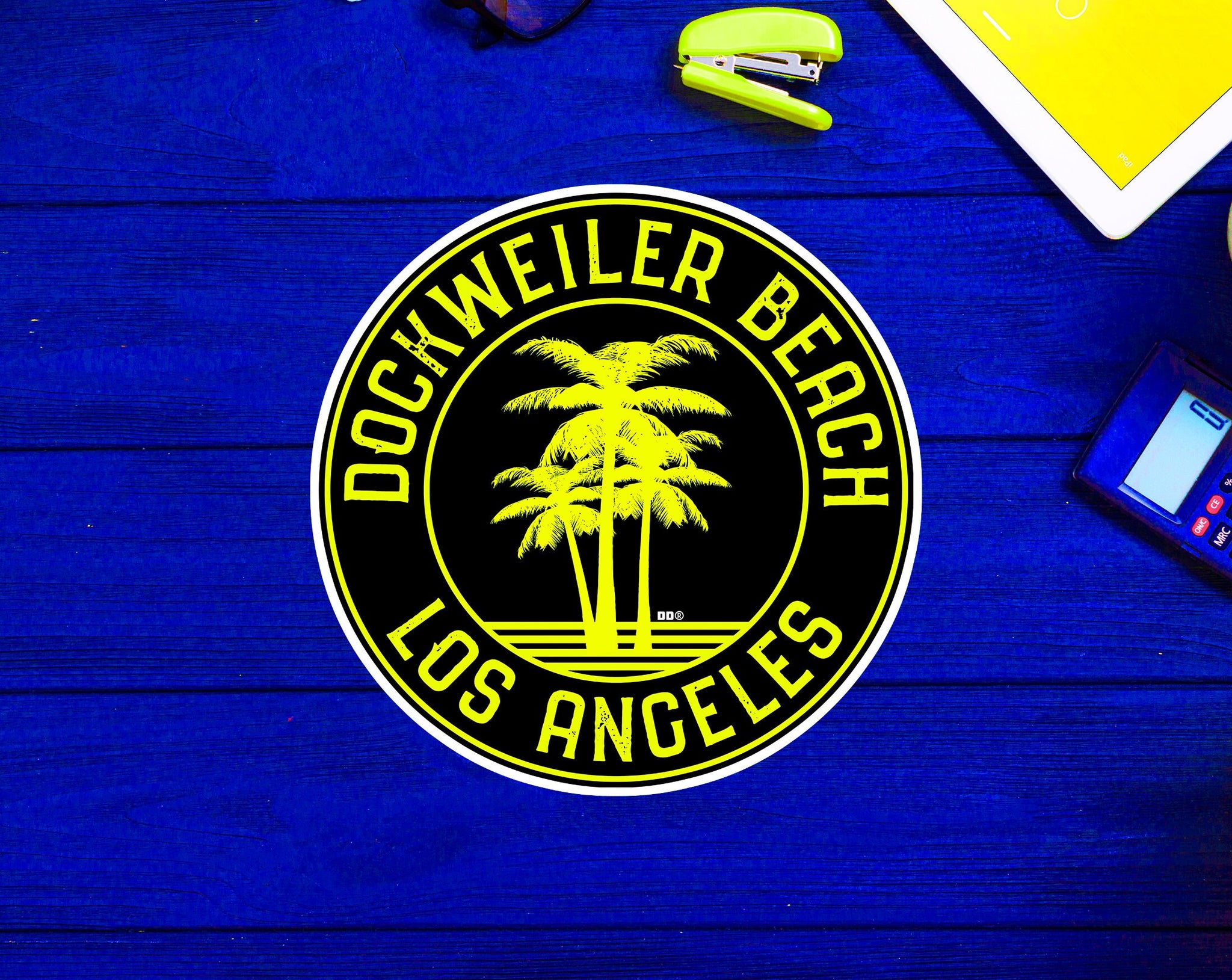 3" Dockweiler Beach California Decal Sticker Palm Trees Vinyl