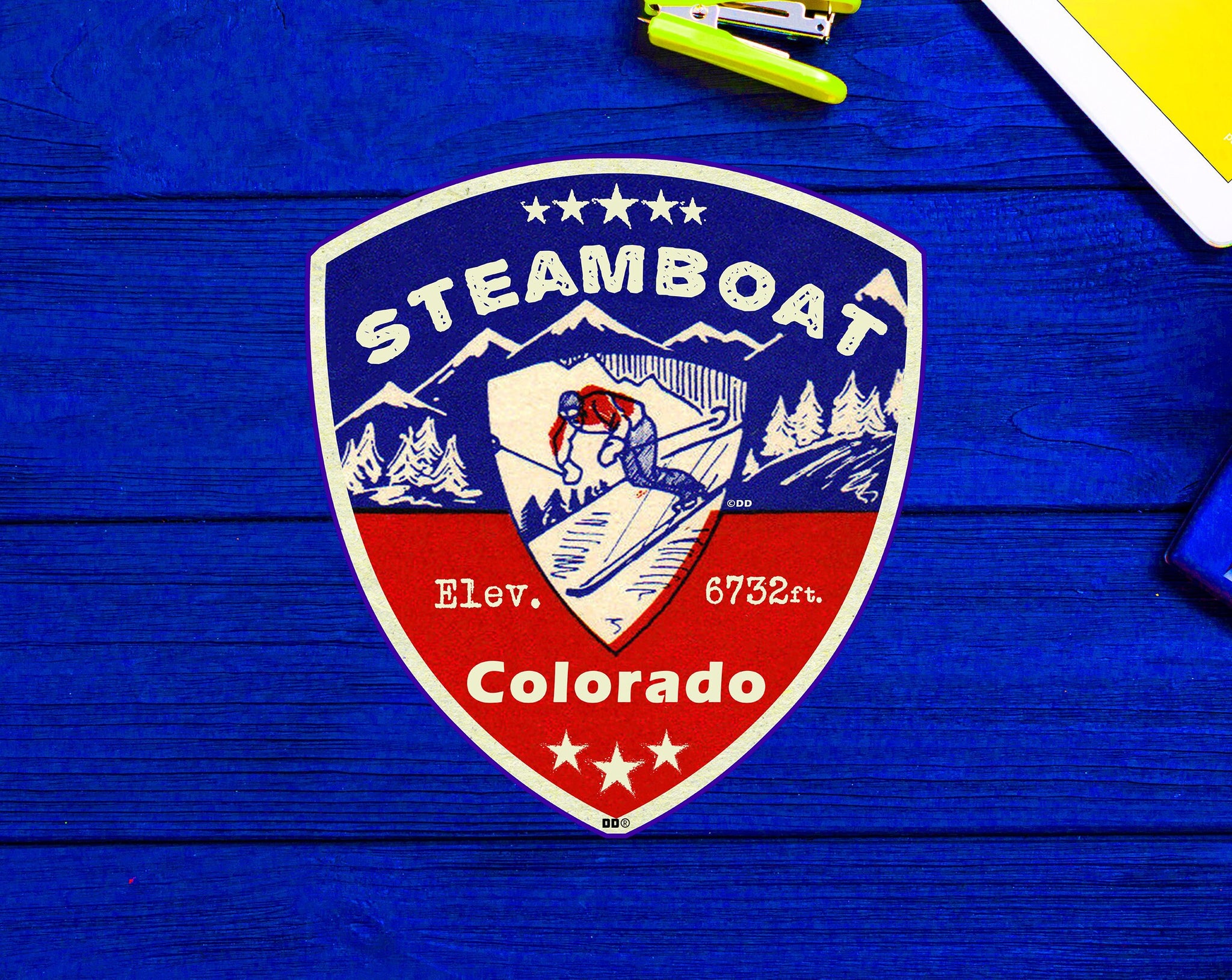 Steamboat Springs Colorado Skiing Ski Mountains Skier 3.25"