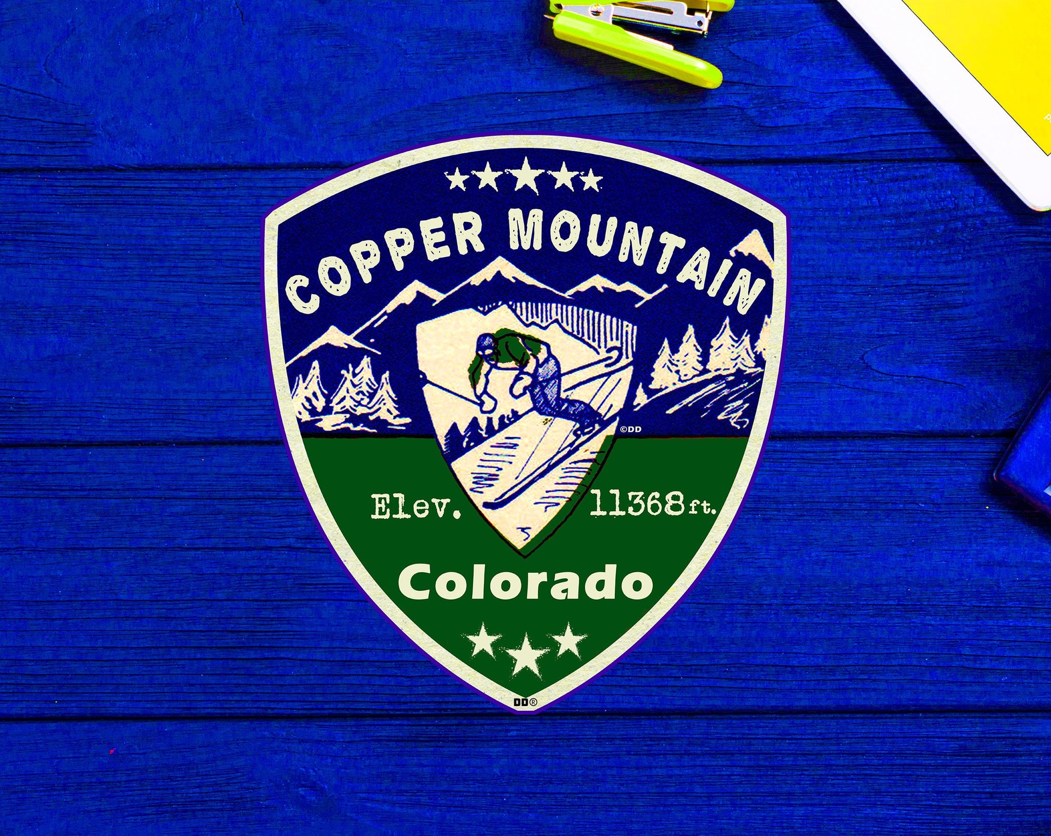 Copper Mountain Colorado Skiing Ski Mountains Skier Sticker 3.25"