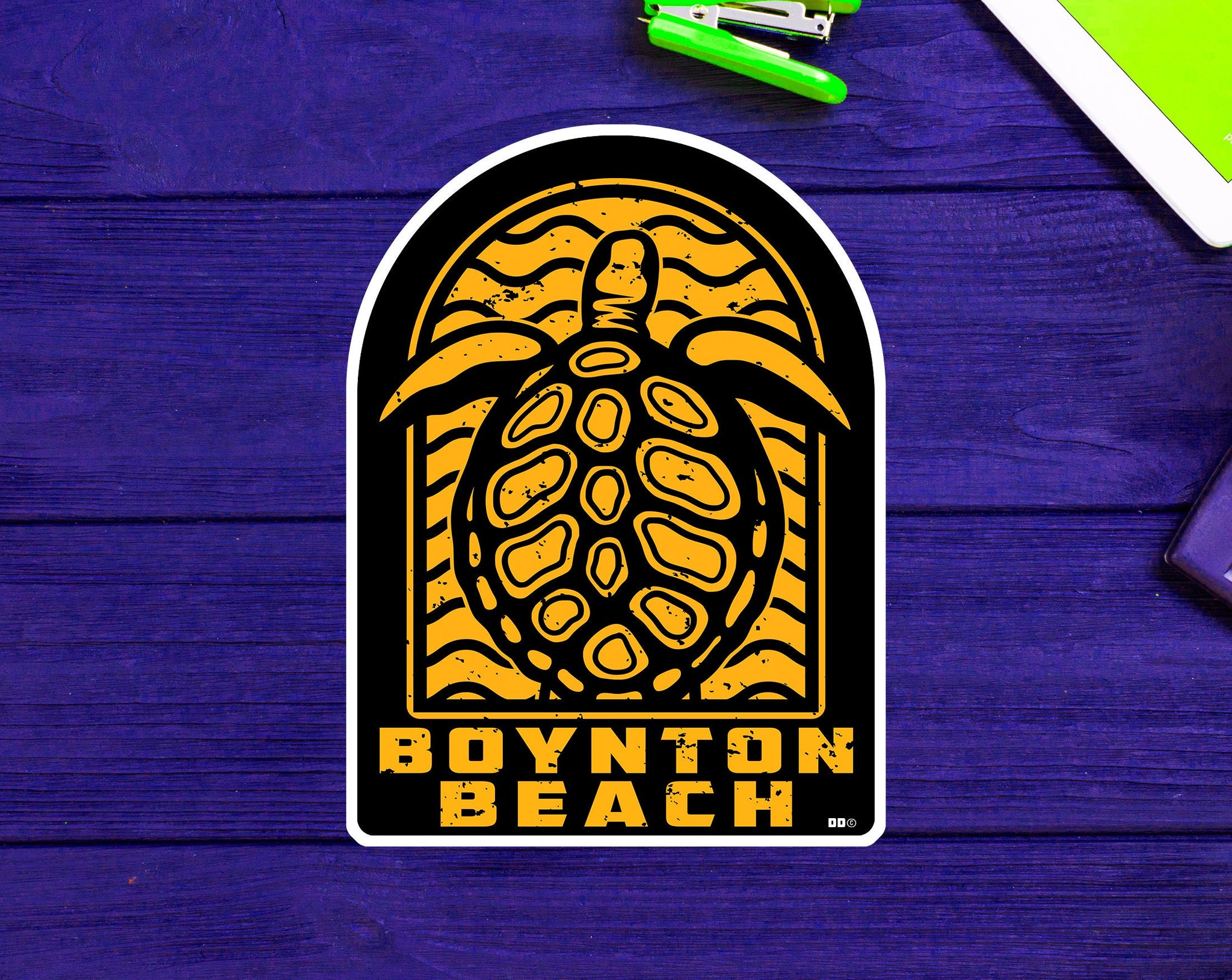 Boynton Beach Florida Sticker Decal 3.9" Vinyl Sea Turtle
