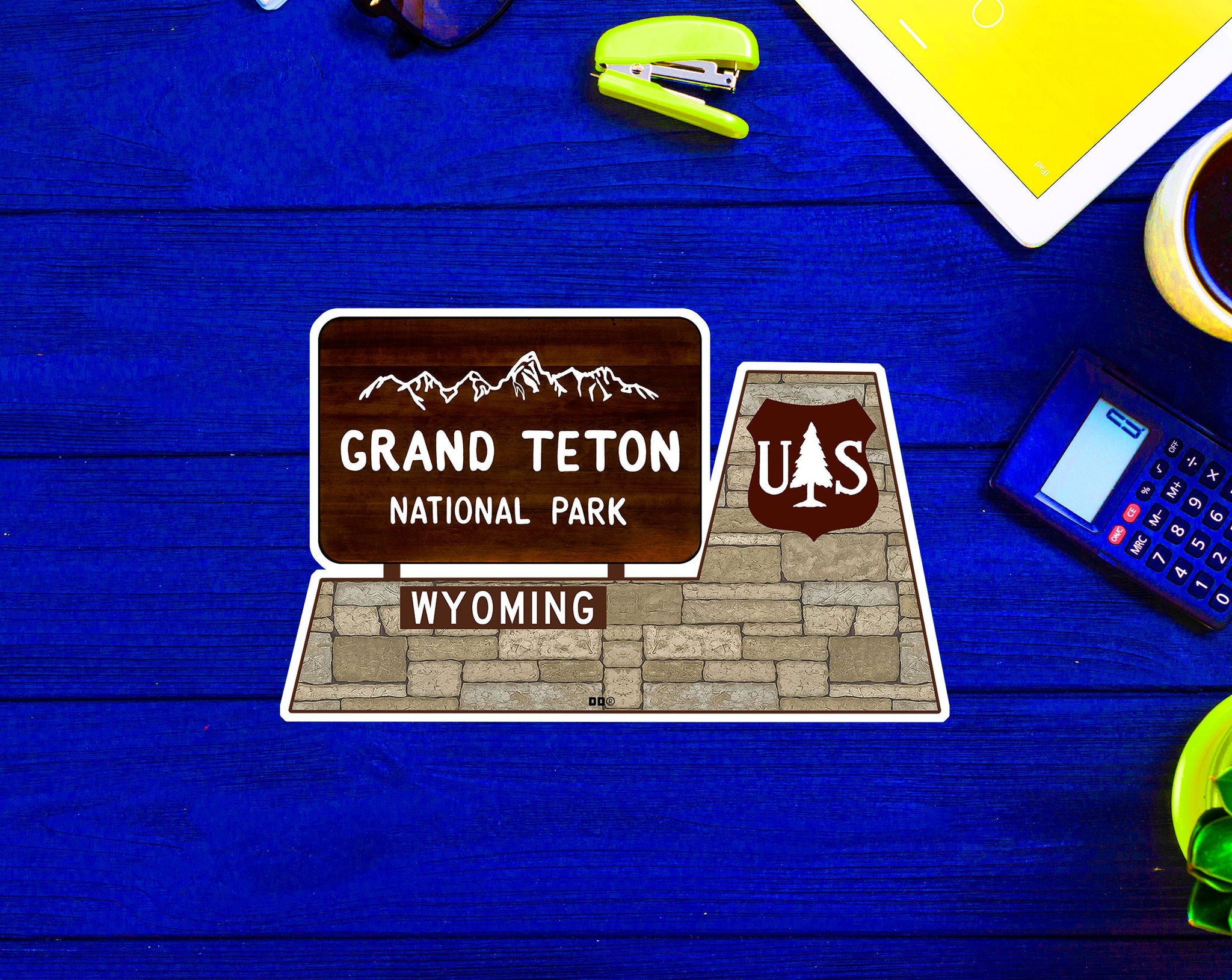 Grand Teton National Park Sign Wyoming Mountains Sticker Decal 4"x 2.4"
