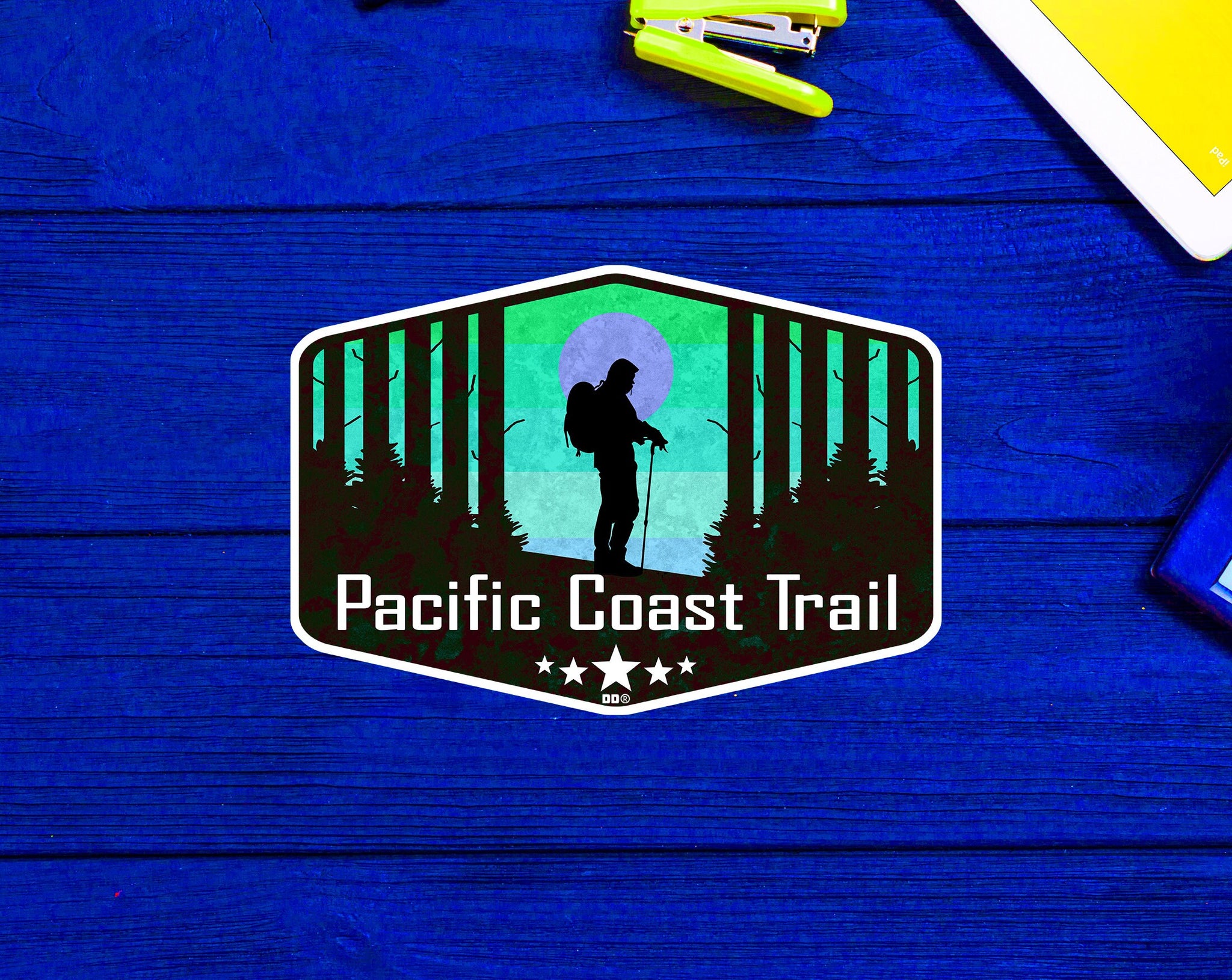 Pacific Coast Trail California Oregon Washington Hiking Sticker 3.75"