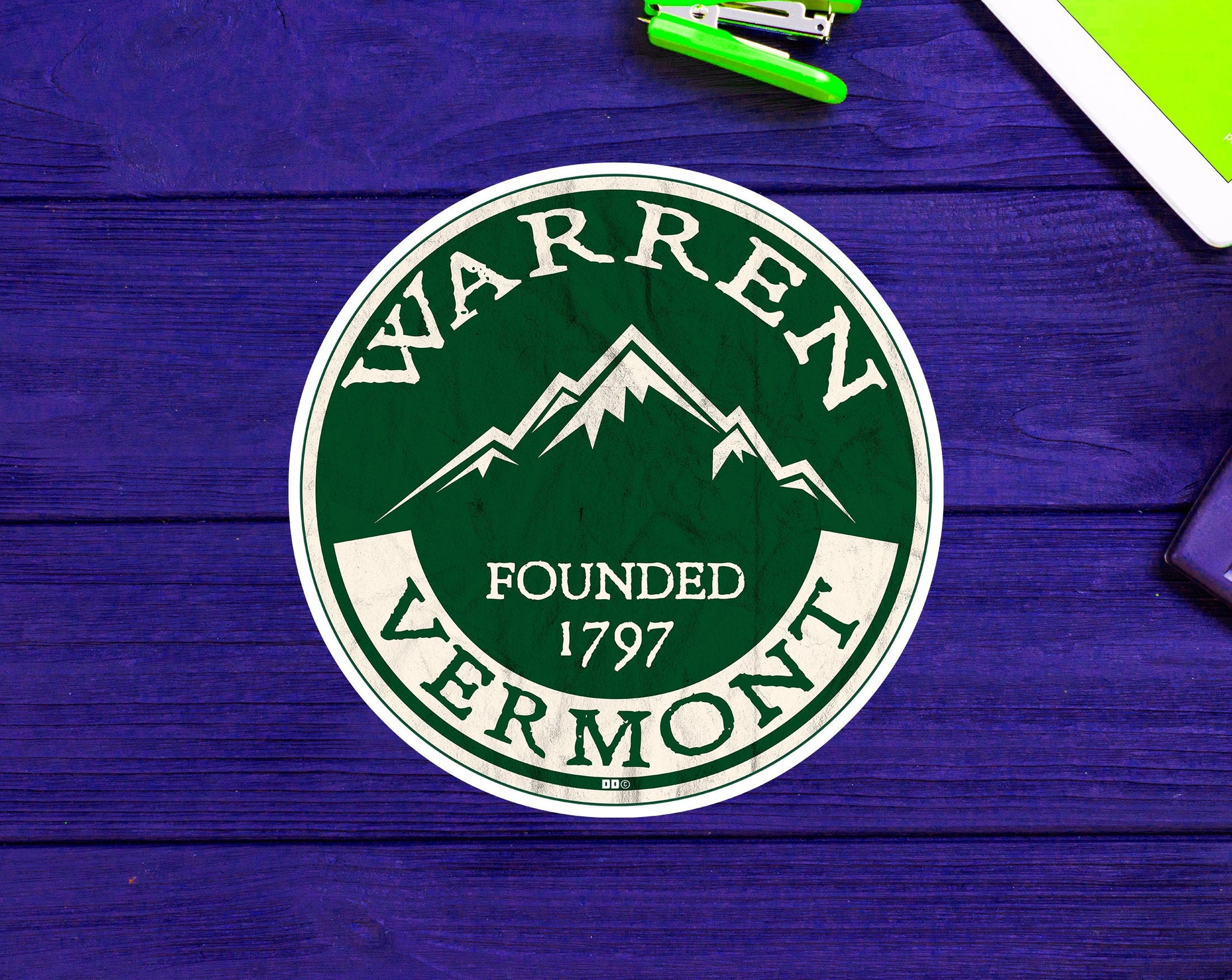 Warren Vermont Skiing Ski Sticker Decal 3" Sugarbush Vinyl