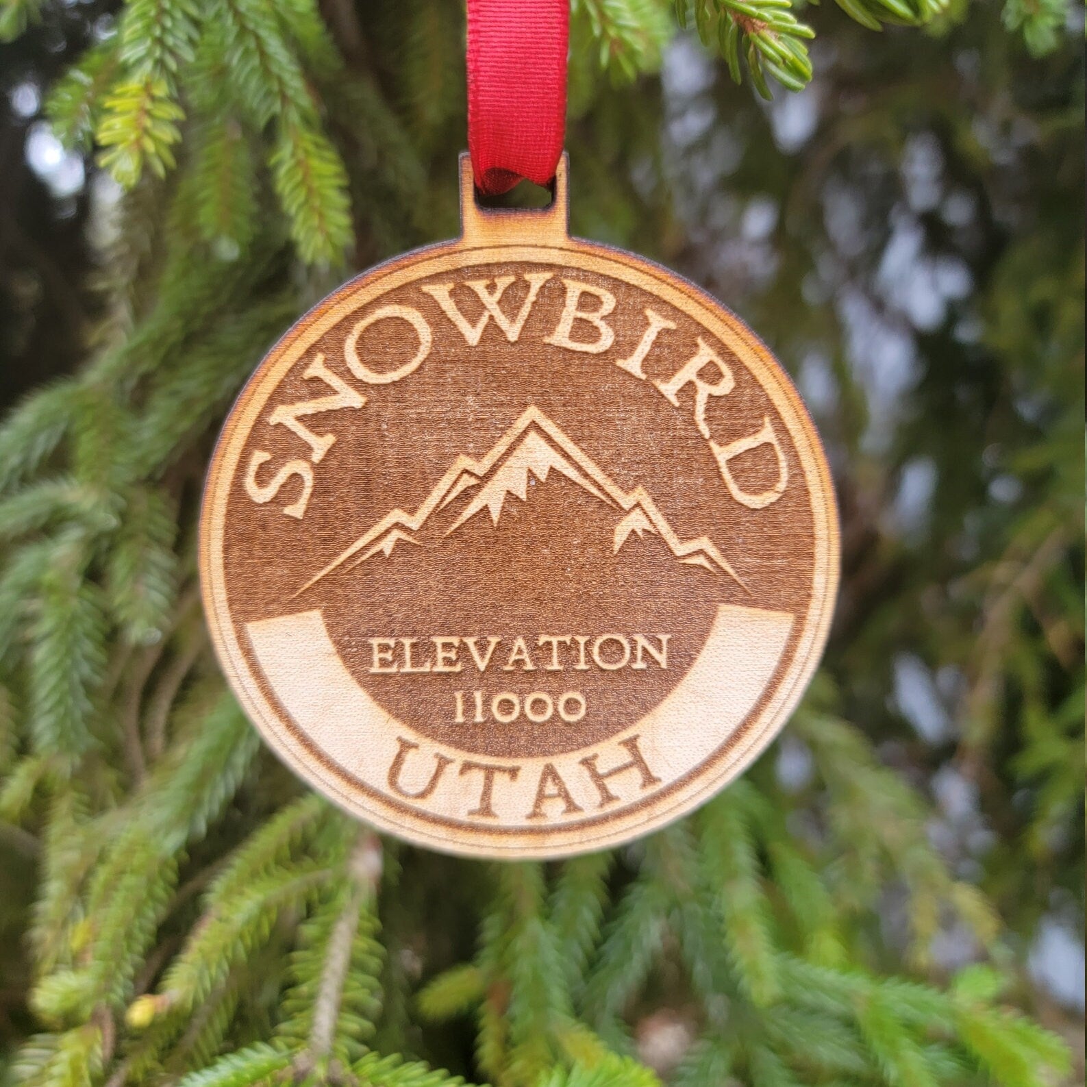 Snowbird Utah Ornament Christmas 3" Skiing Ski Wood Laser Cut UT