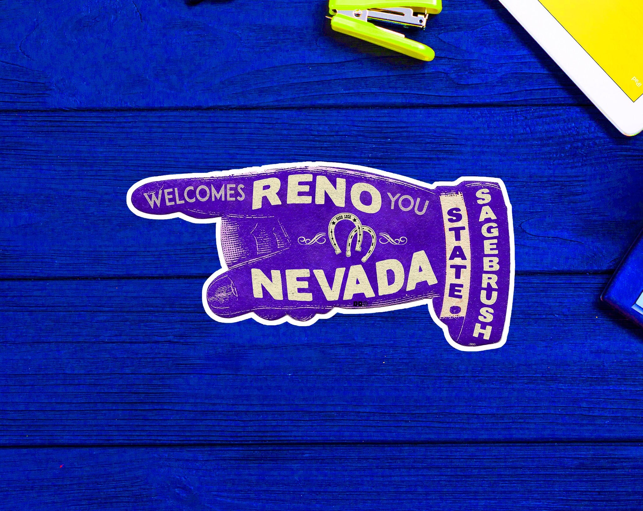 Reno Nevada Travel Good Luck Sagebrush State Lake Tahoe Sticker 4"