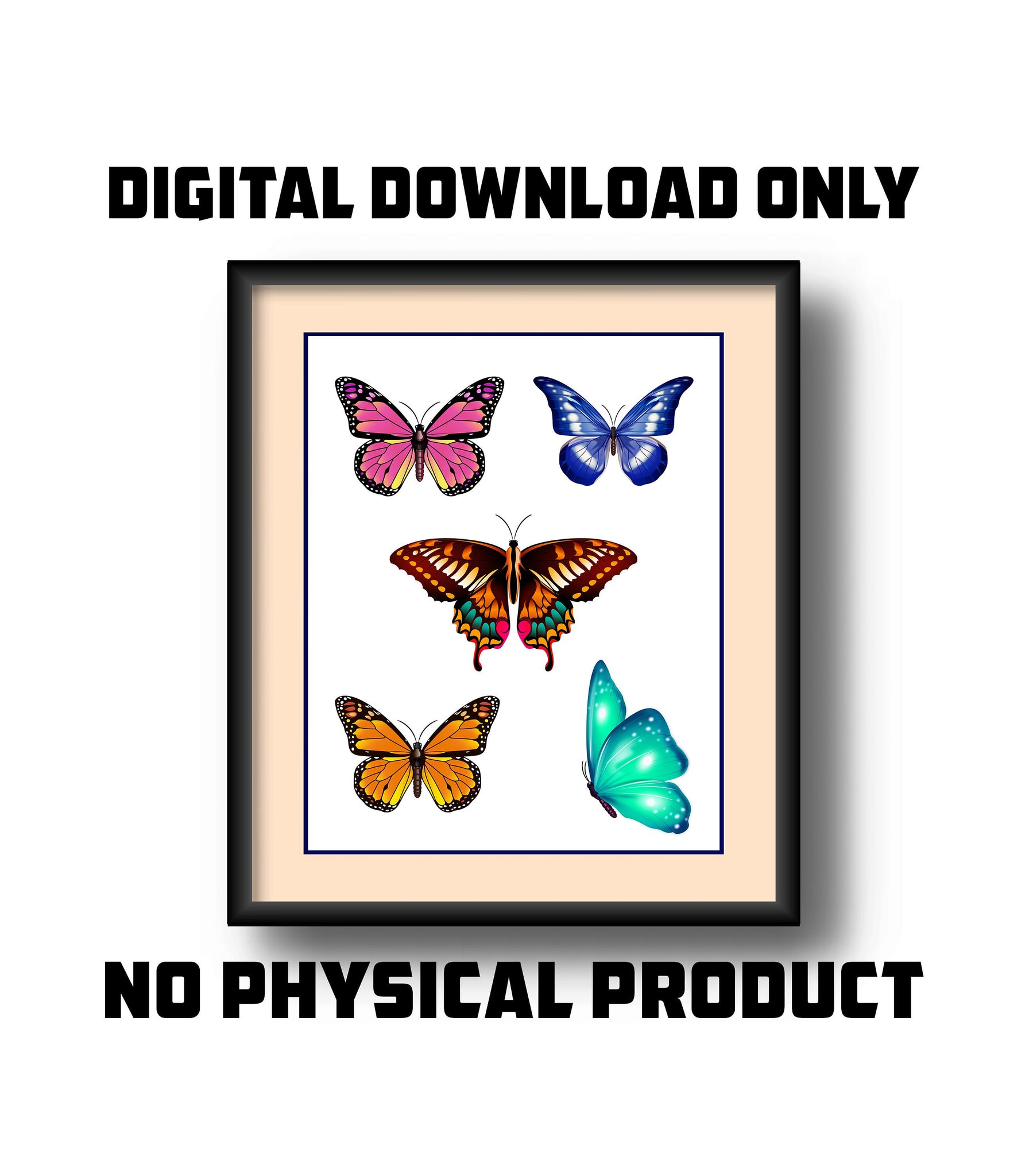 Butterfly Art Print For You To Print Butterflies Boho Colorful Instant Download