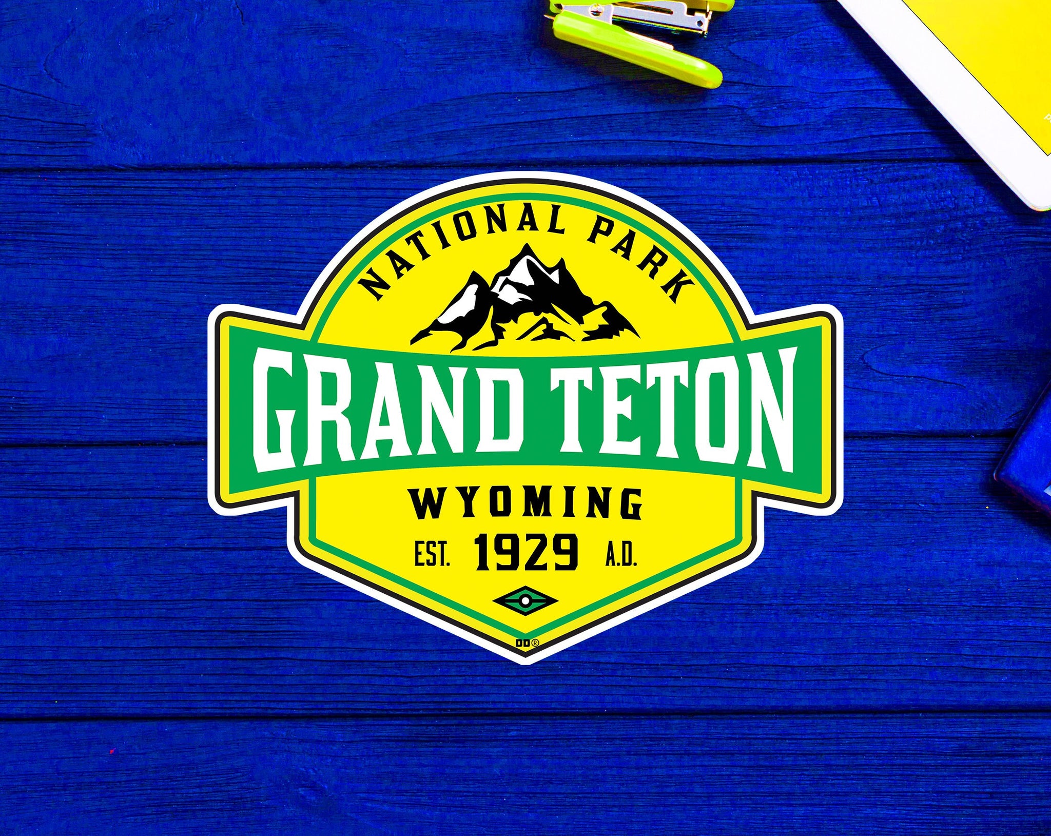 Grand Teton National Park Wyoming 1929 Hiking Camping Sticker 3.9" x 3"