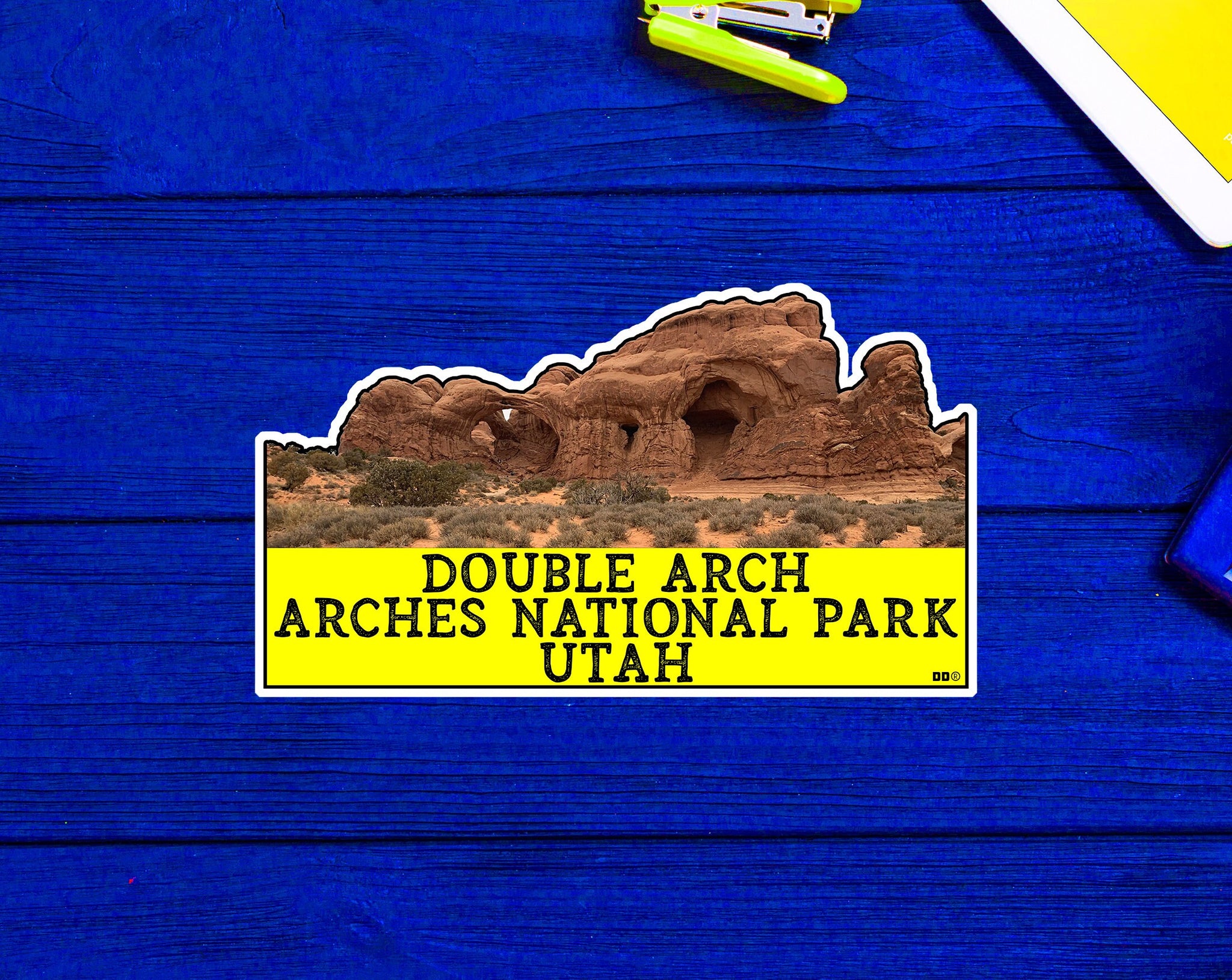 Arches National Park Utah Double Arch Sticker 4" x 2.3"