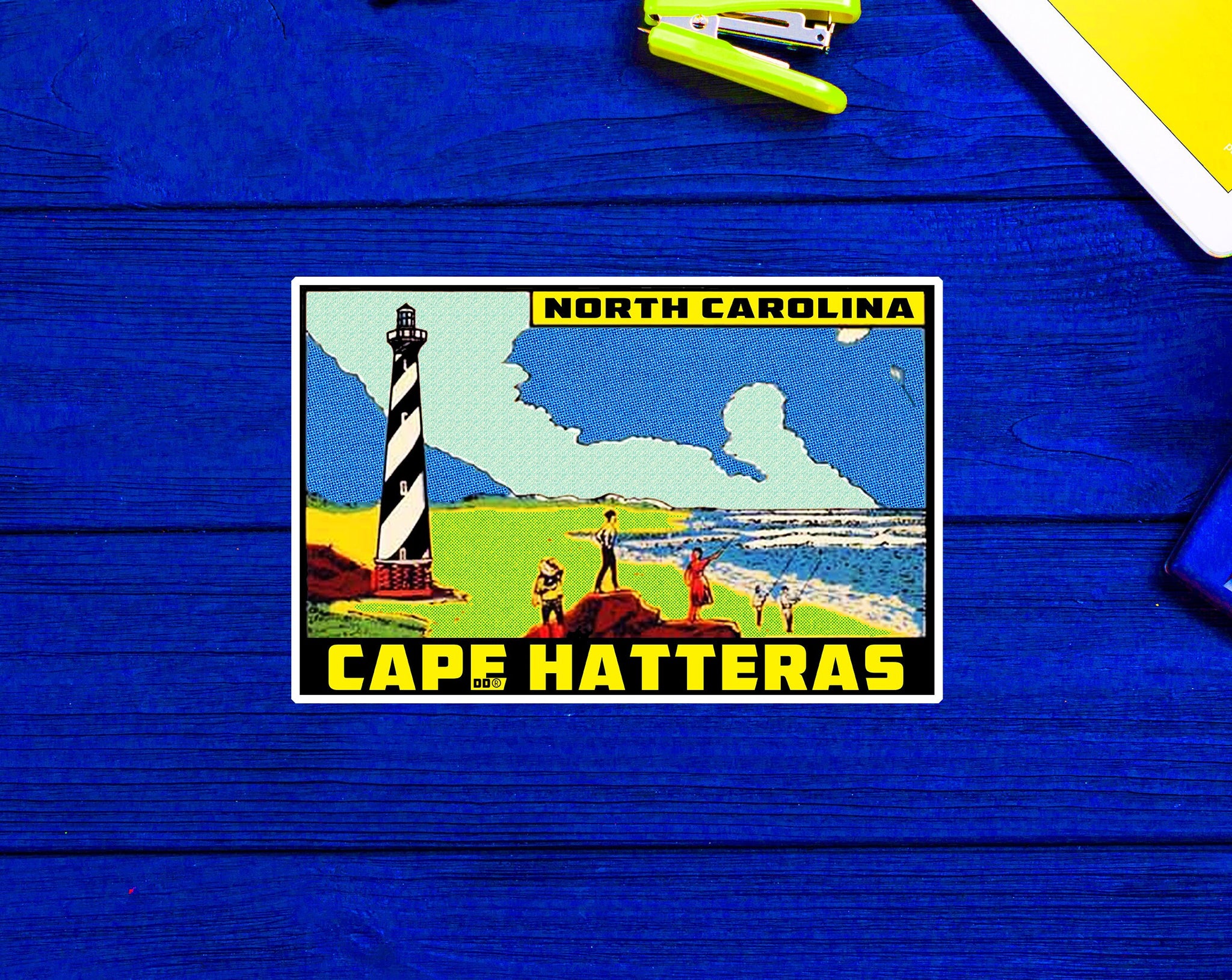 Cape Hatteras North Carolina Lighthouse Outer Banks OBX Sticker 4" x 2.6"