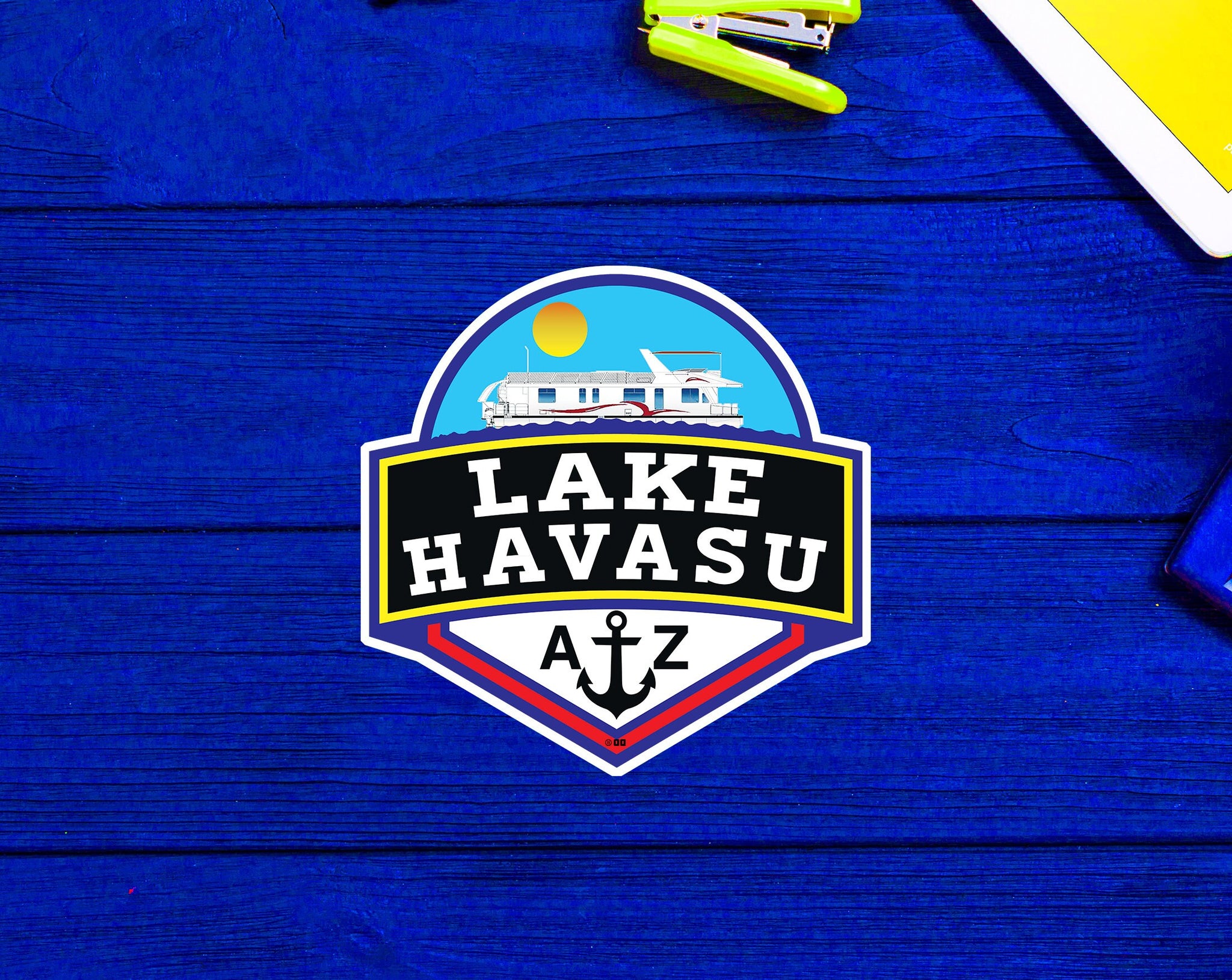 Lake Havasu Arizona Decal Sticker 3" Houseboat House Boat Boating Water Skiing