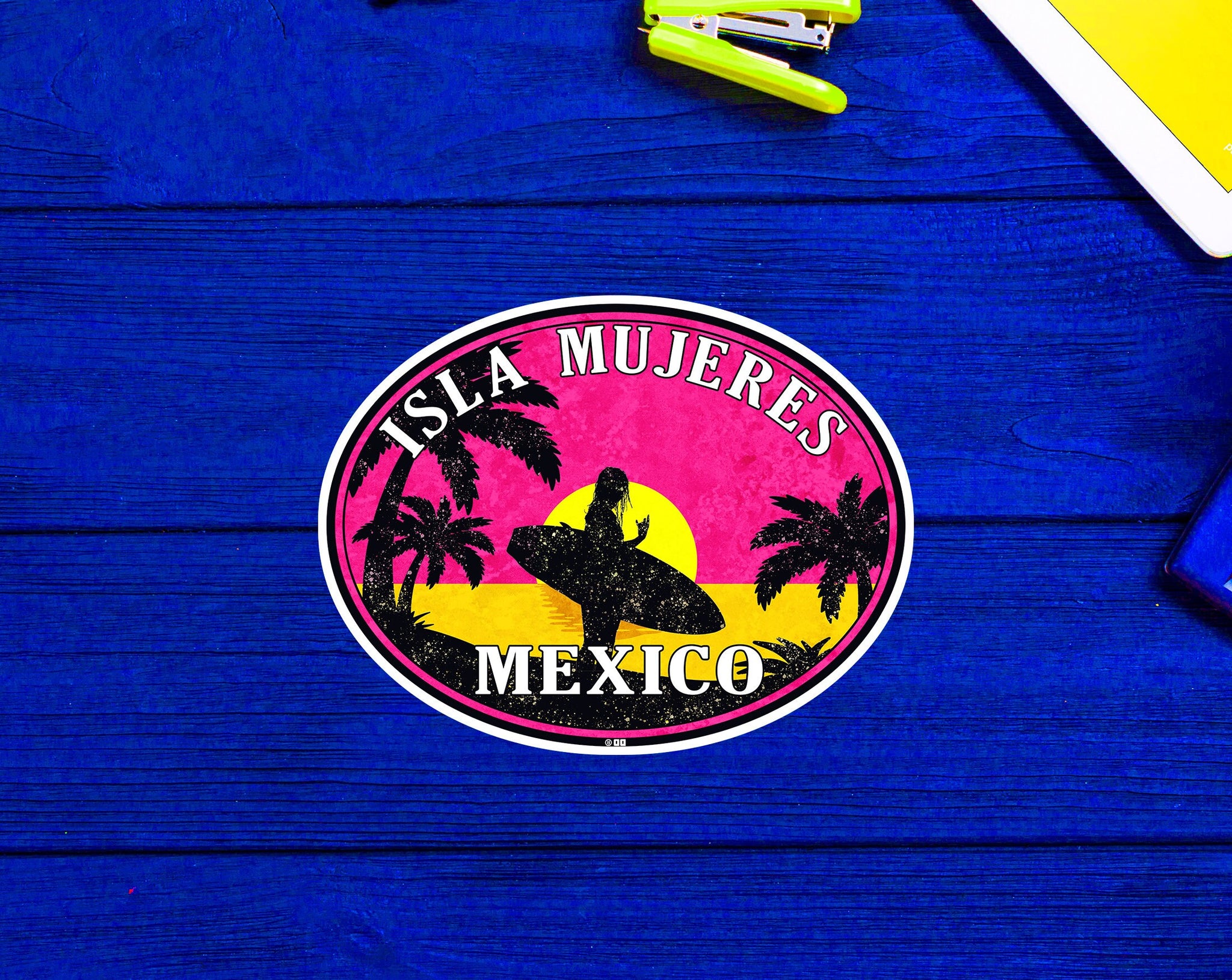 Isla Mujeres Mexico Cancun Caribbean Sea Laptop Bumper Quintana Roo Sticker 3.9"