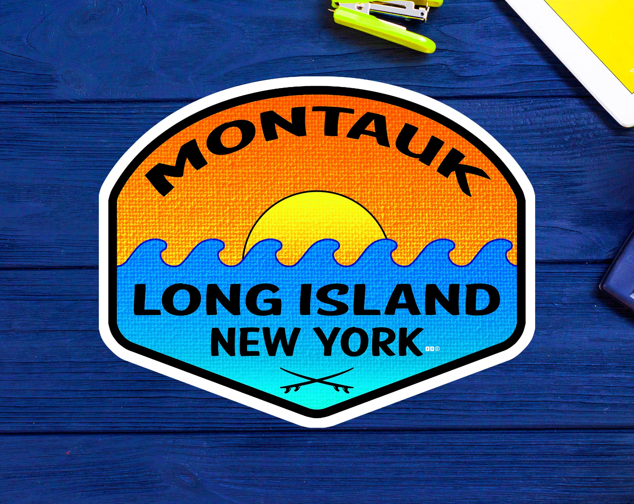 Montauk Sticker Decal 3.75" Vinyl Surfing New York Long Island Surf