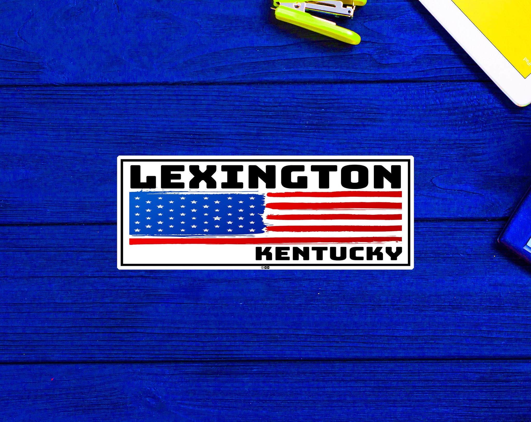 Lexington Kentucky Flag Patriotic Sticker 4" x 1.5"
