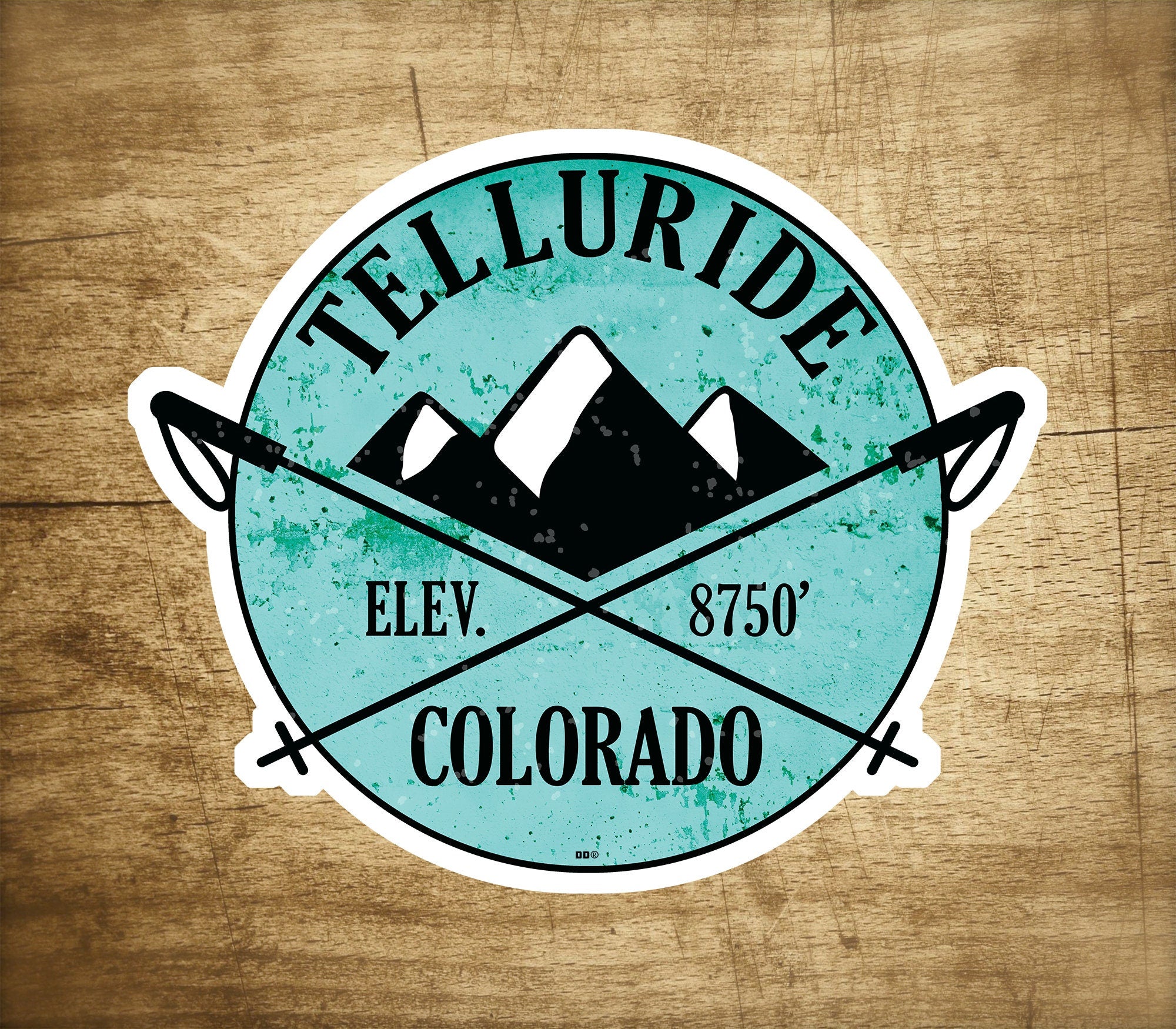 Ski Telluride Colorado Decal Sticker Wyoming Tetons 3.5" x 2.75" Skiing