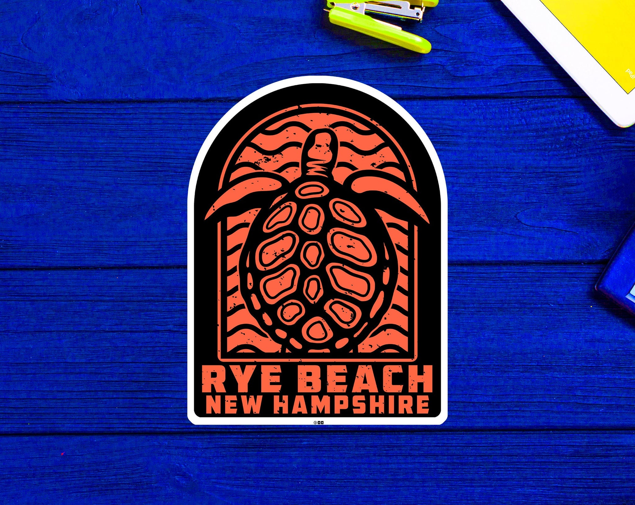 Rye Beach New Hampshire Sea Turtle NH Sticker 4"