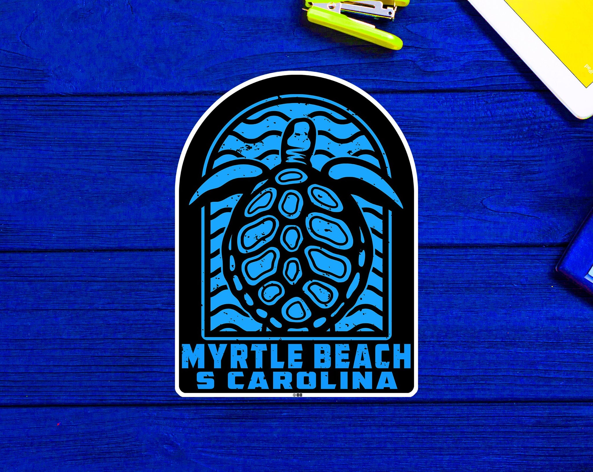 Myrtle Beach South Carolina Beach Sea Turtle Sticker 4"