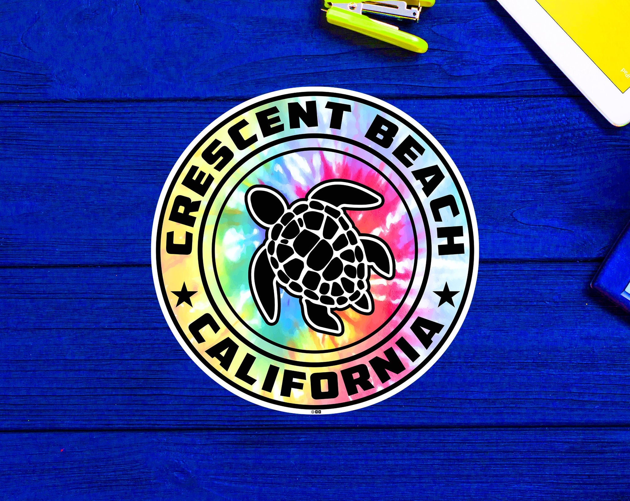Crescent Beach California Beach Sticker Decal 3" Vinyl Sea Turtle