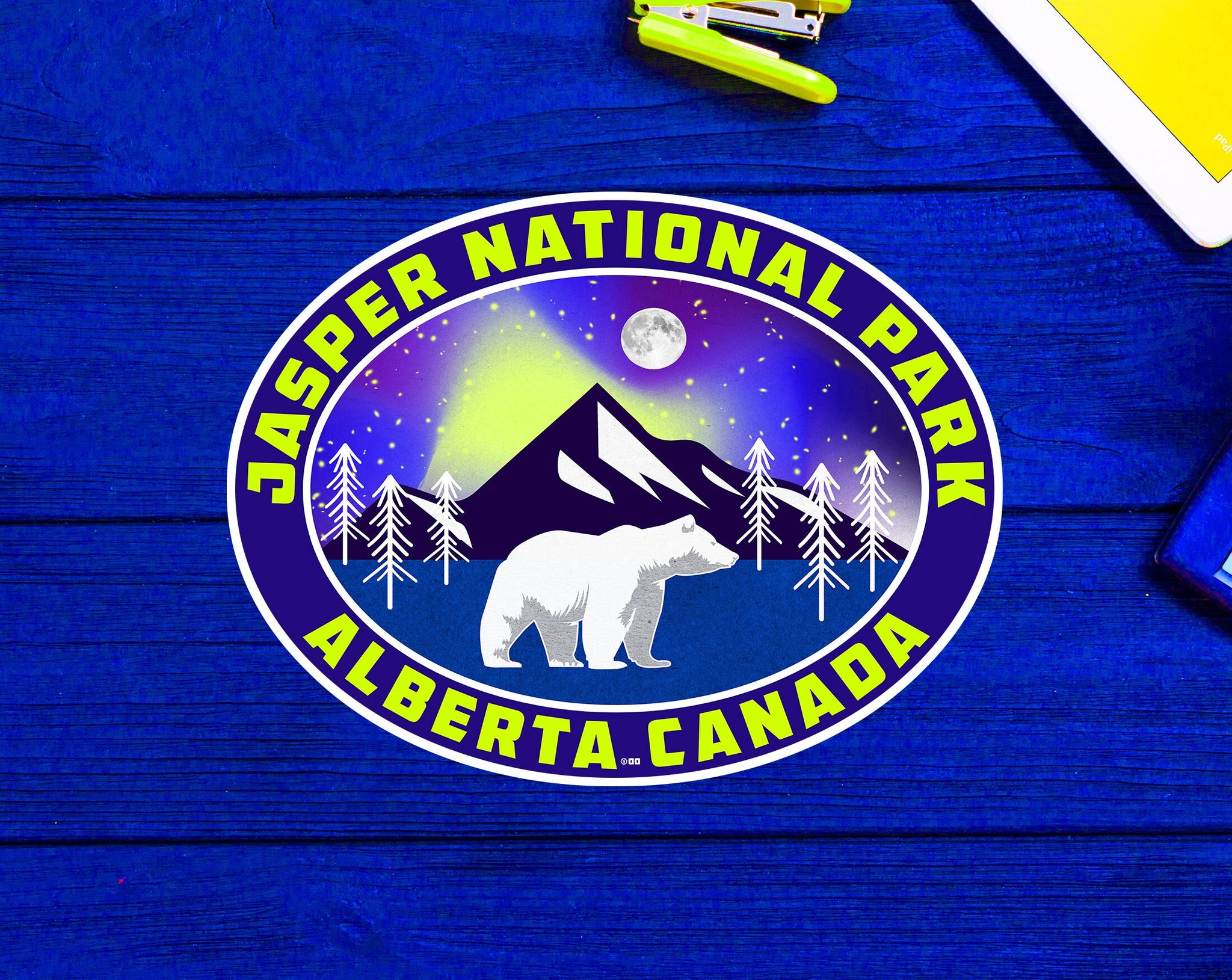 Ski Jasper Alberta Canada Skiing Decal Sticker 4" Indoor Outdoor Laptop Luggage