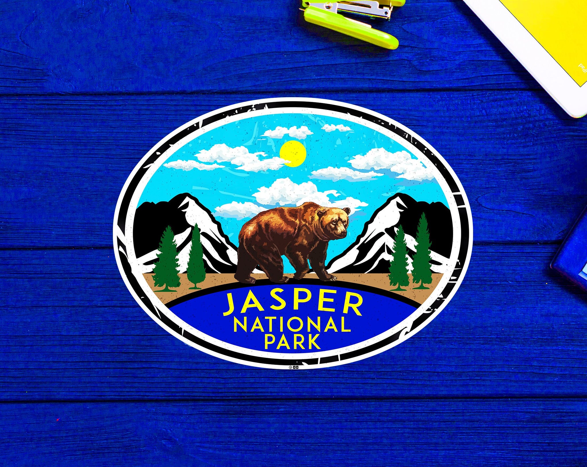 Ski Jasper Alberta Canada Skiing Decal Sticker 4" Indoor Outdoor Laptop Luggage