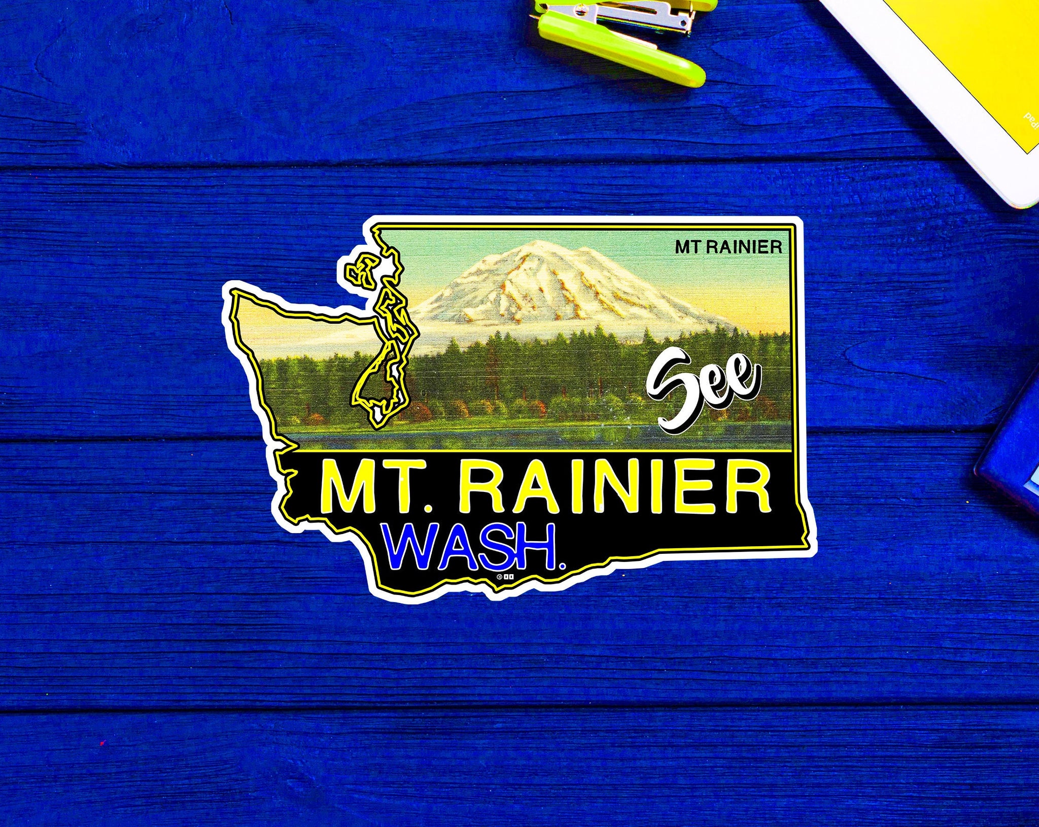 Mount Rainier Decal Sticker National Park Cascade Range Washington Vintage 4"