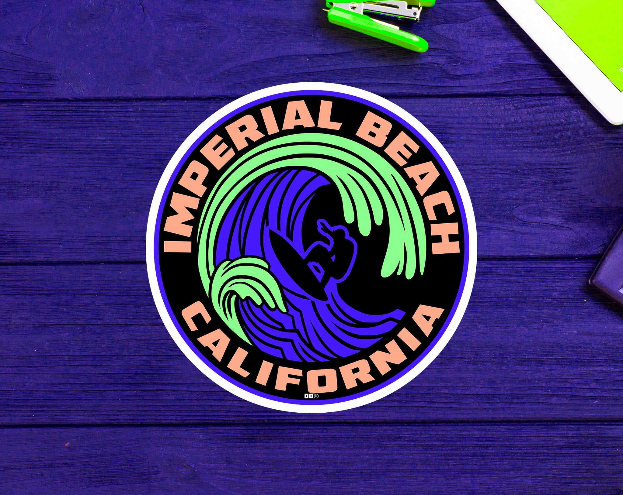 3" Imperial Beach San Diego BEACH Decal Sticker California Surfing Surf