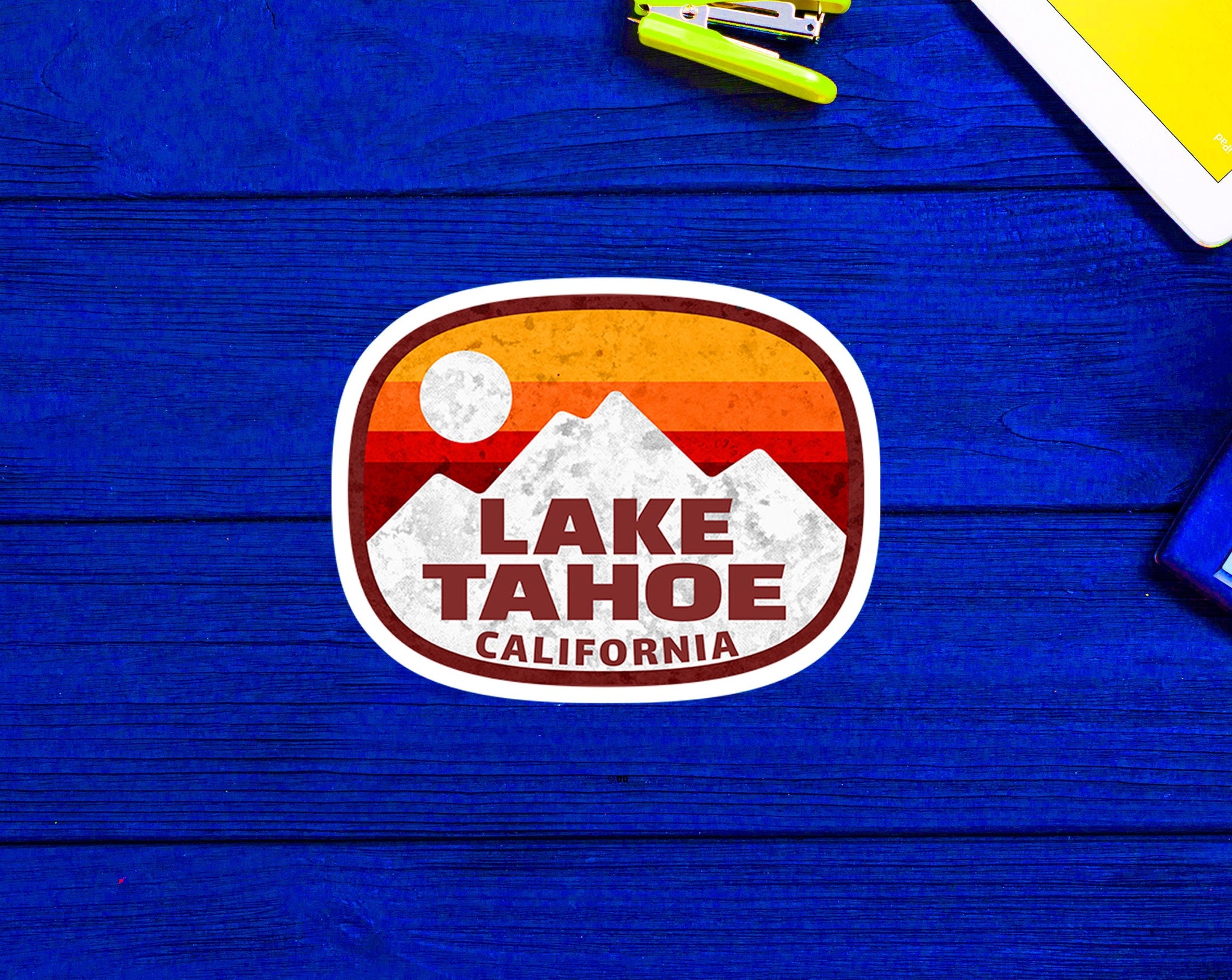 Lake Tahoe California Decal Sticker 3 5/8" X 2.7/8" Skiing Lakes Boating