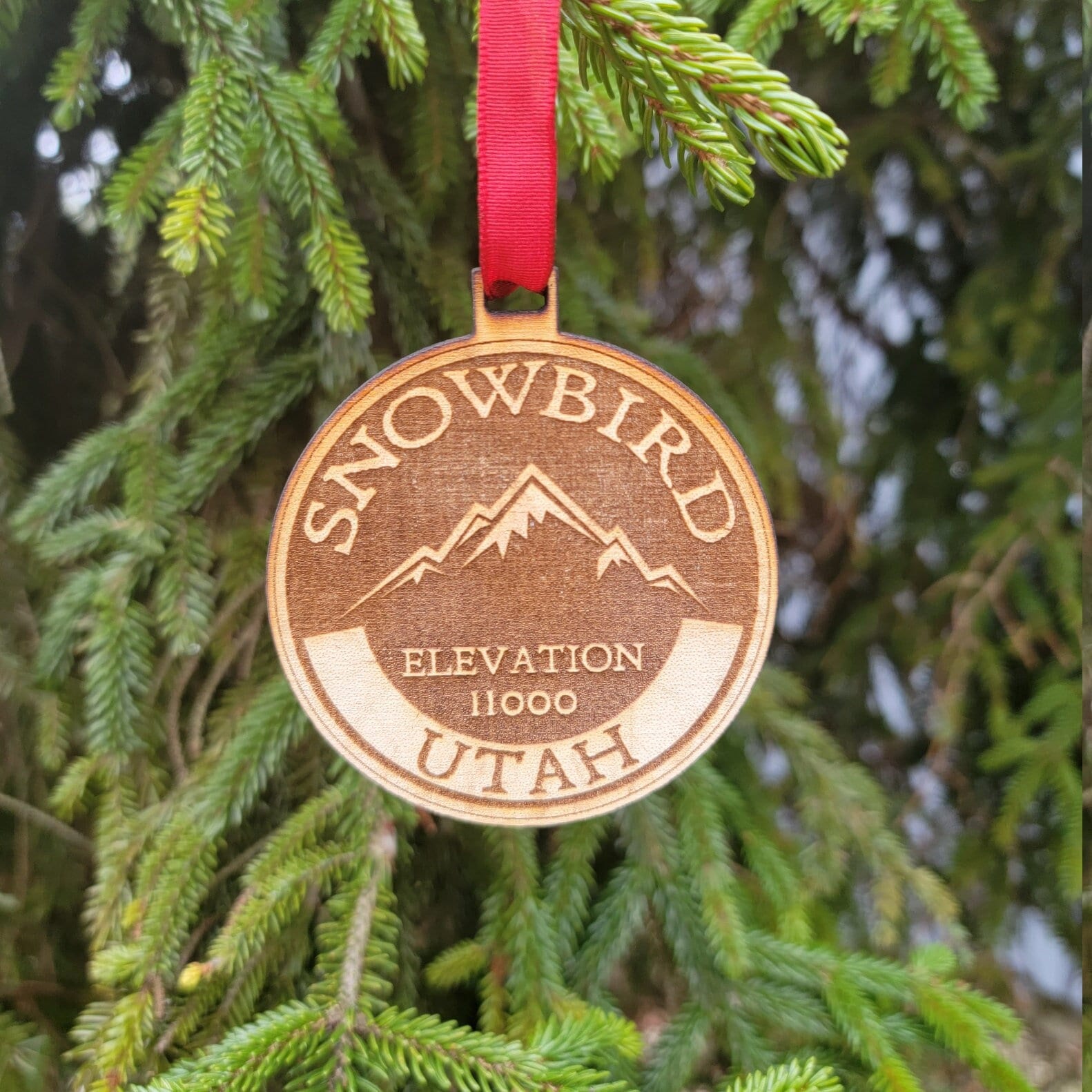 Snowbird Utah Ornament Christmas 3" Skiing Ski Wood Laser Cut UT