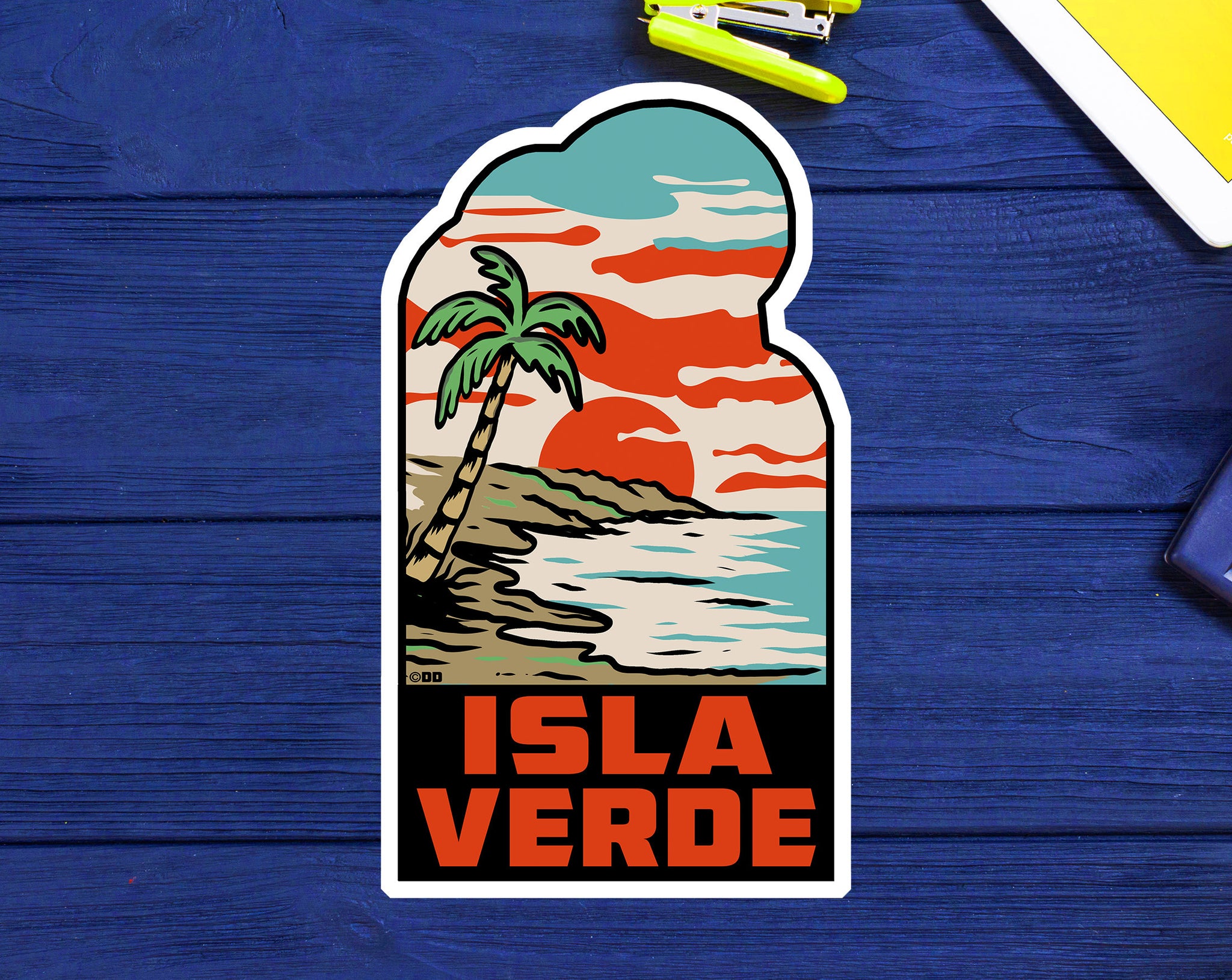 Isla Verde Puerto Rico Beach Sticker 4" Decal Vinyl Indoor or Outdoor Laptop Car