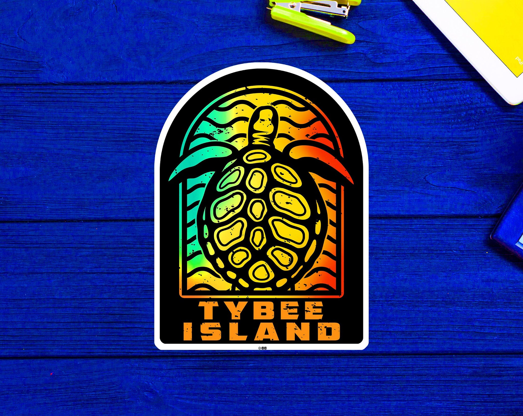 Tybee Island Georgia Sea Turtle GA Sticker 4"