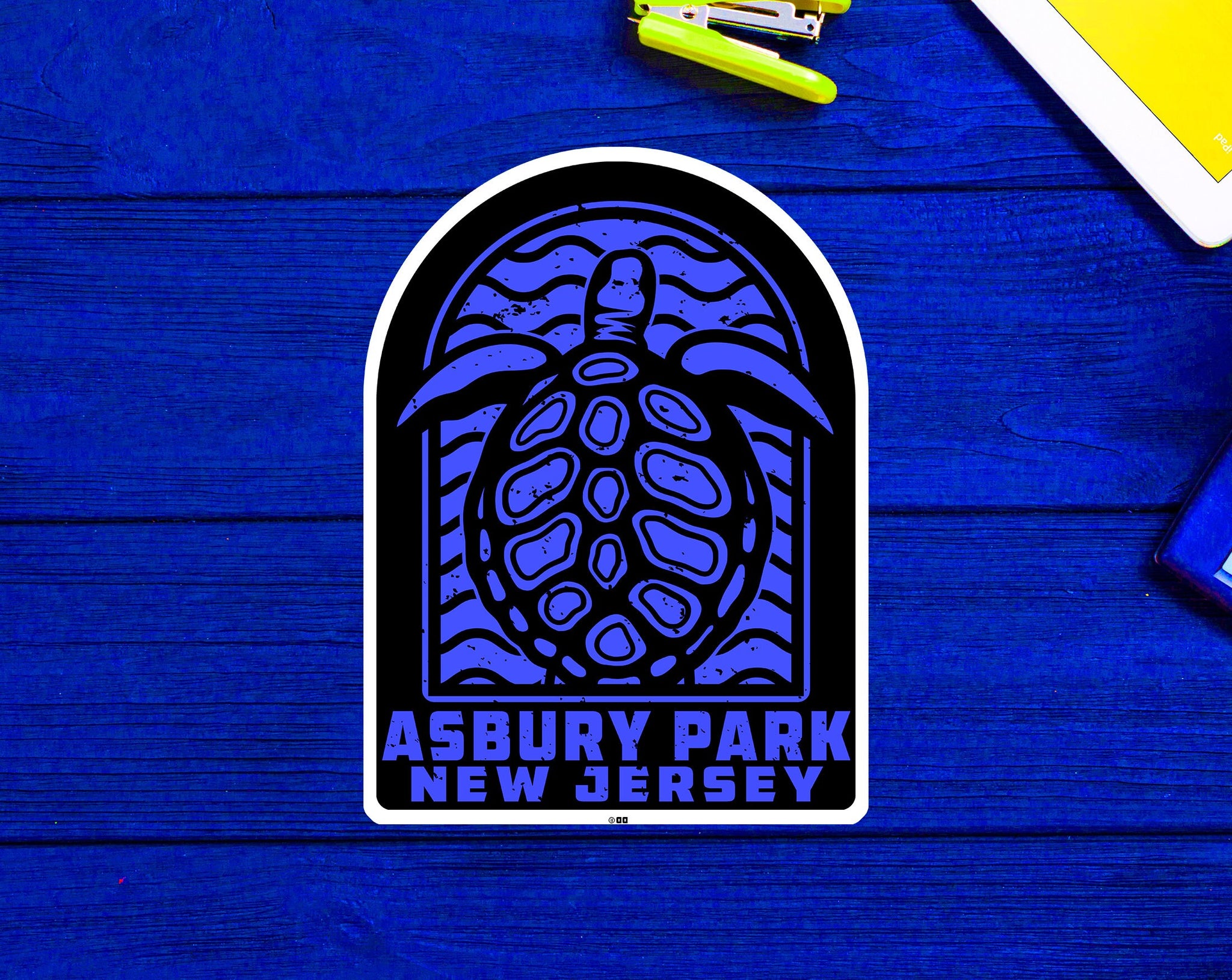 Asbury Park Beach New Jersey Sea Turtle NJ Sticker 4"