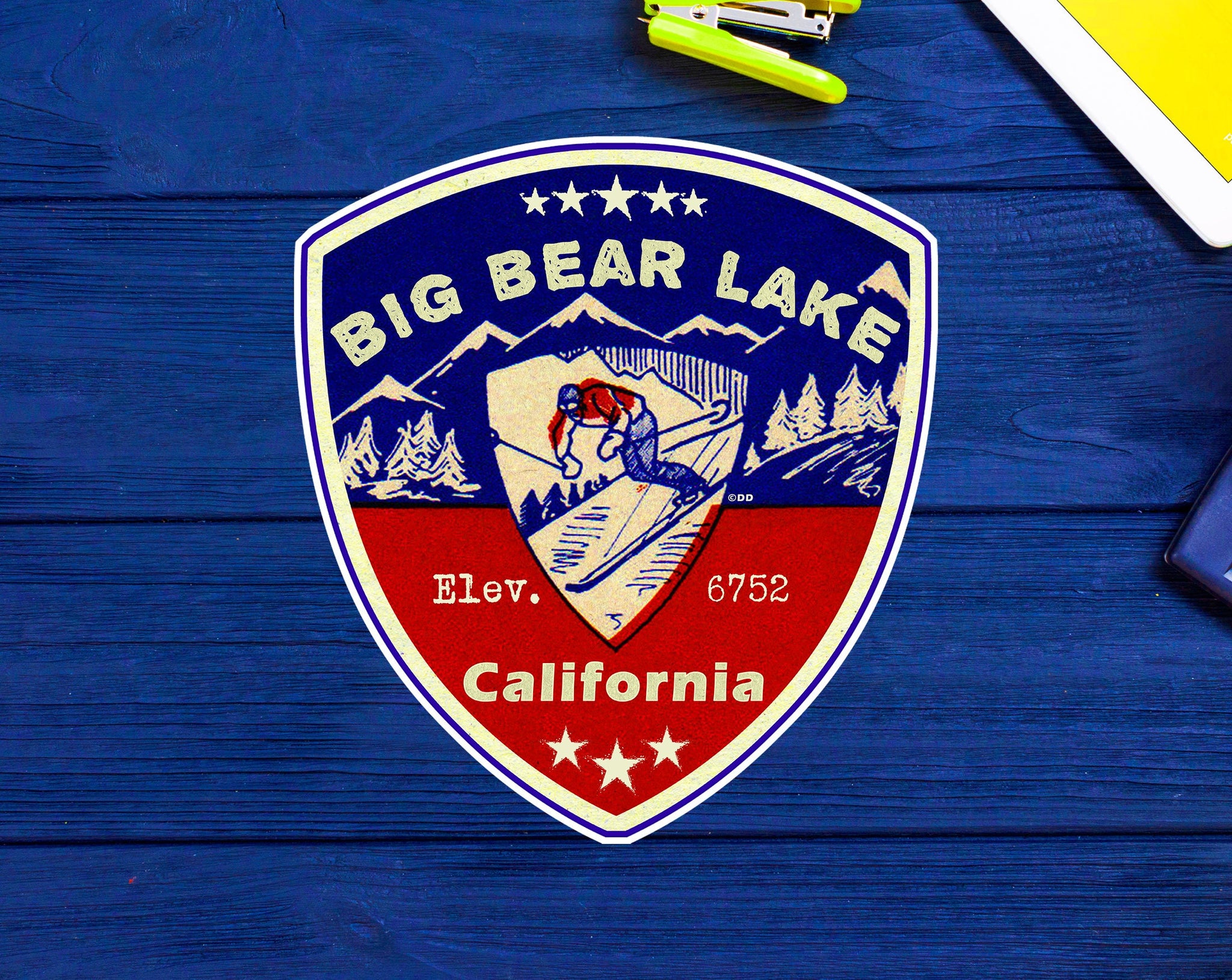 Big Bear Lake California Decal Sticker Skiing Ski Life 3.25" Boating