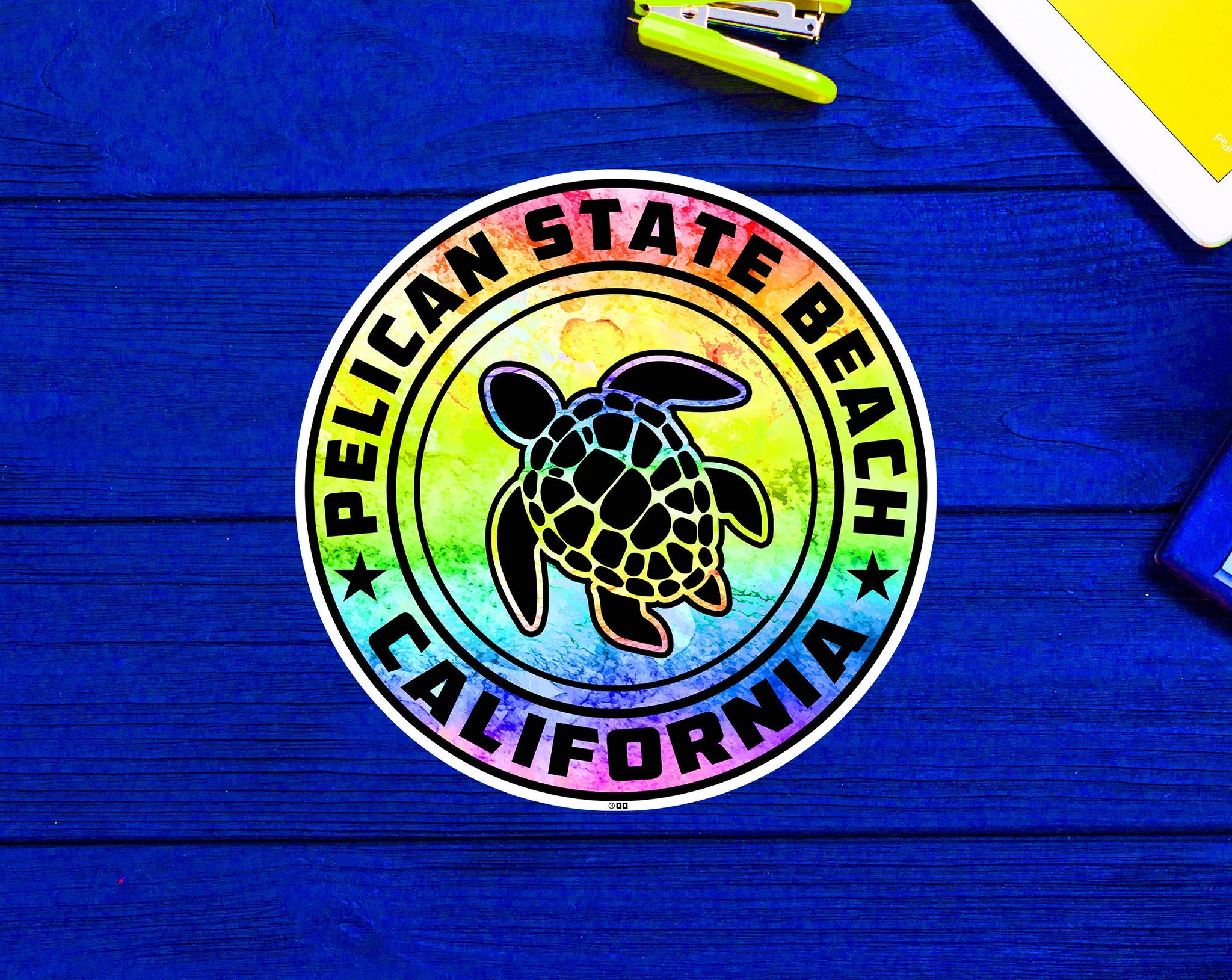 Pelican State Beach California Sea Turtle CA Sticker 3"