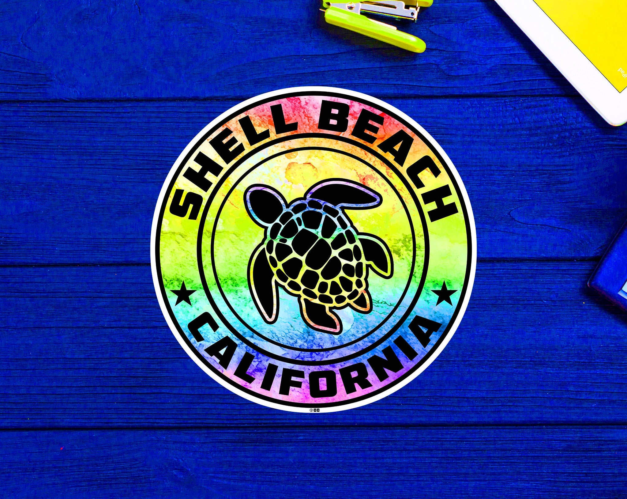 Shell Beach California Sea Turtle CA Pismo San Luis Obispo Sonoma Sticker 3"