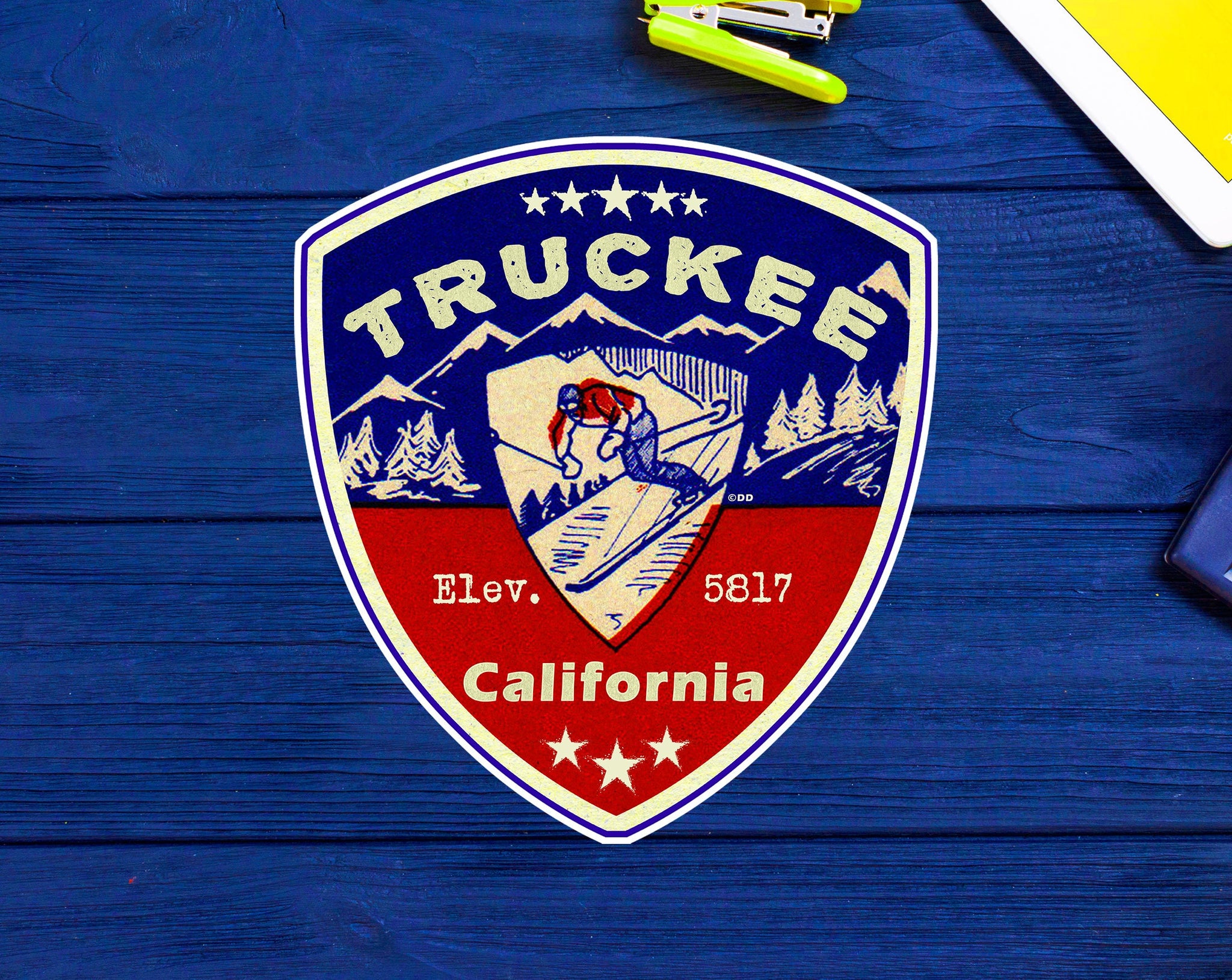 Truckee California Decal Sticker Skiing Ski Life 3.25" Boating