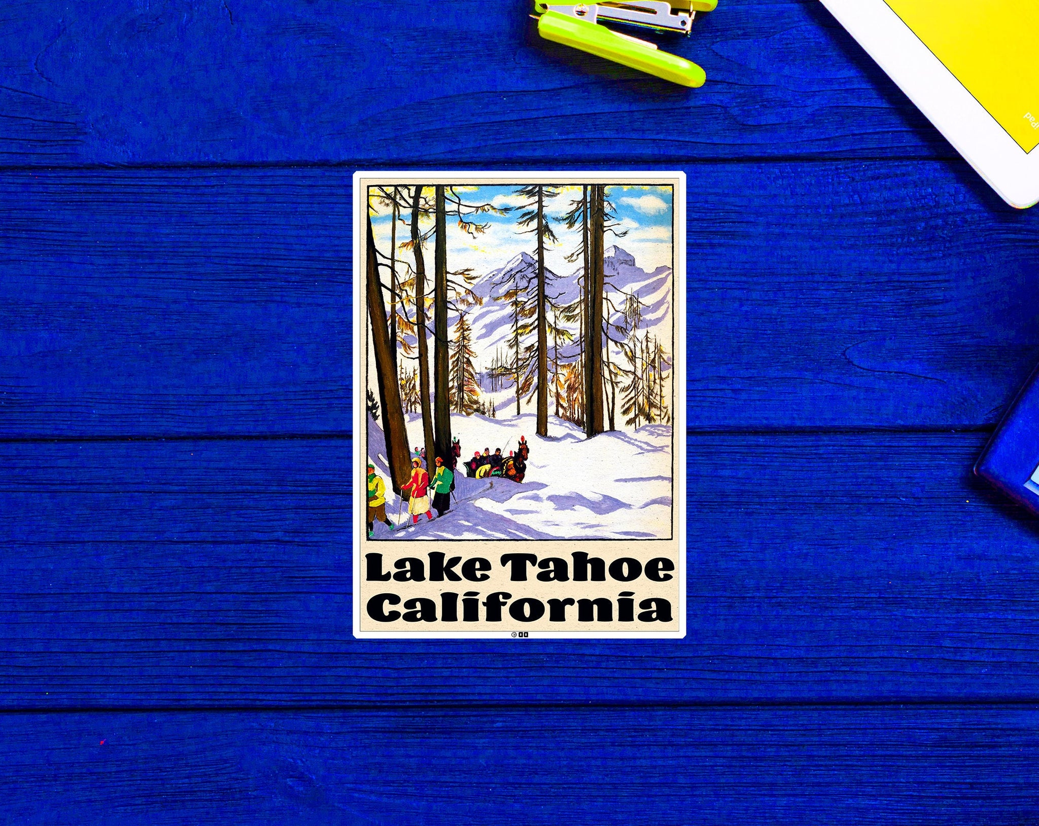 Lake Tahoe California Nevada Decal Sticker 4" Skiing Vinyl Ski