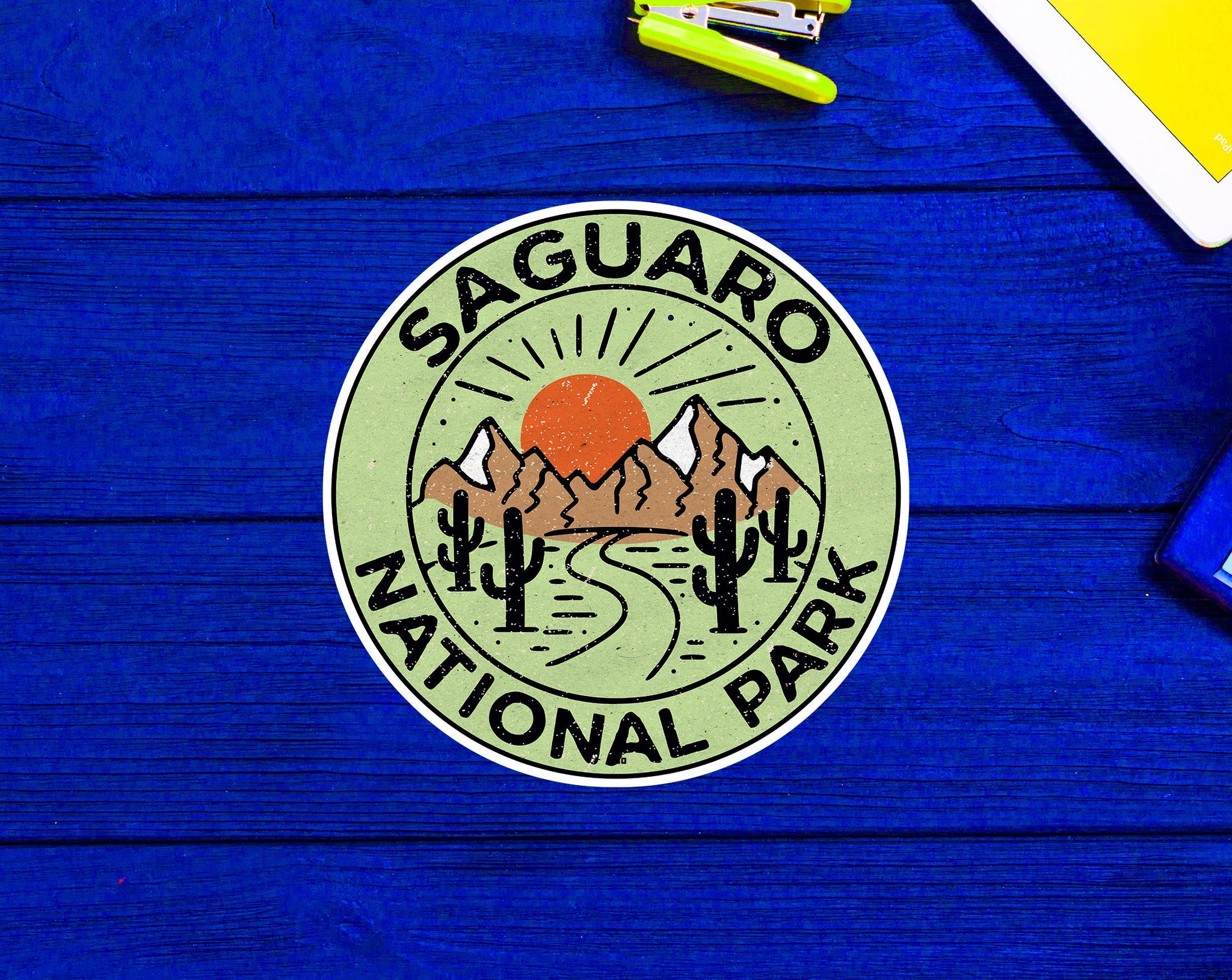 Saguaro National Park Vinyl Decal Sticker Arizona Cactus Mountains 3"