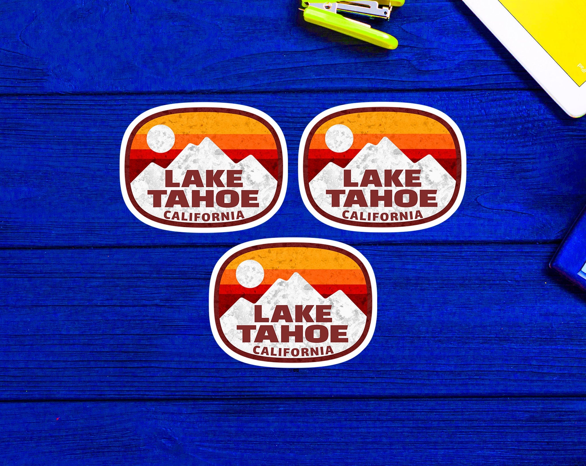 Lot of 3 Lake Tahoe California Decal Sticker 2.4" Skiing Lakes Boating