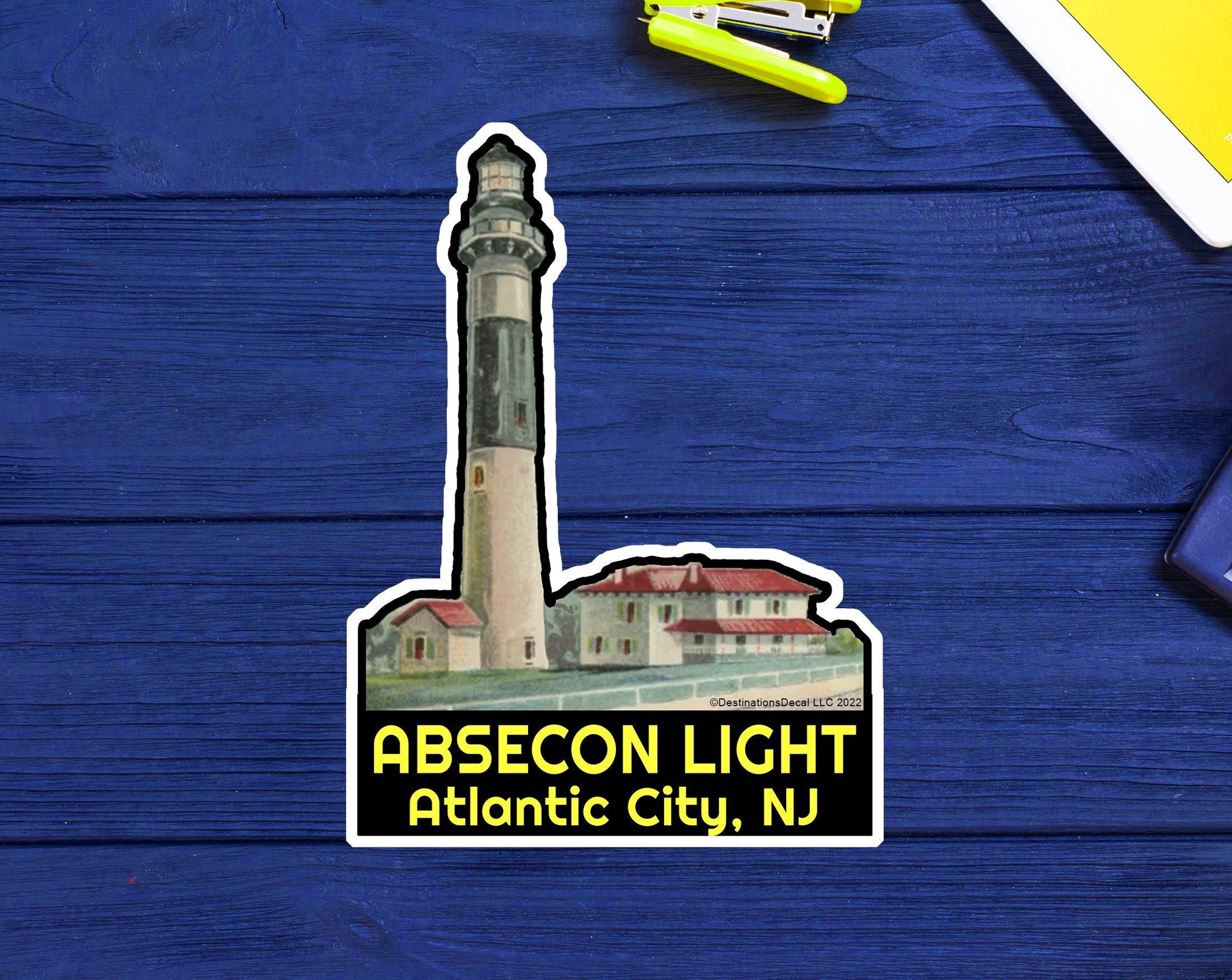 Absecon Light Decal Sticker Vinyl Atlantic City New Jersey Lighthouse 4" NJ