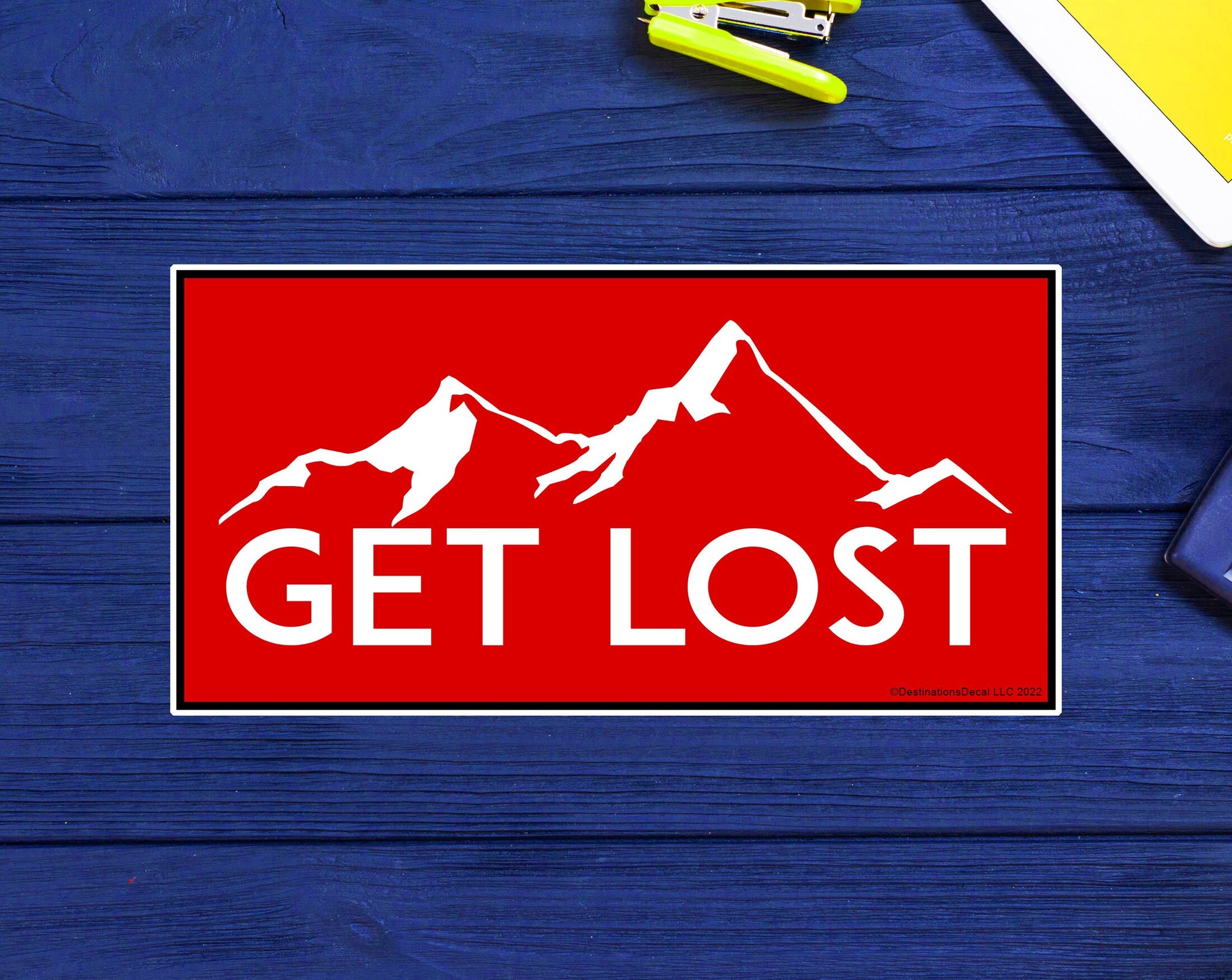 Get Lost Skiing Ski Mountains Hiking Hike Sticker Decal Hiker Vinyl  3.9"