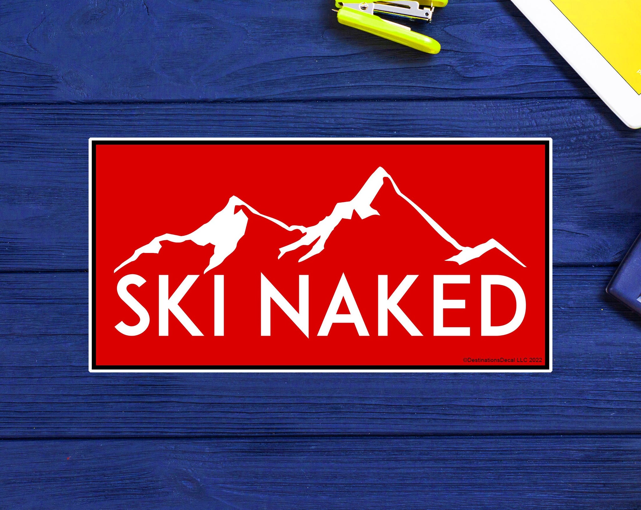Ski Naked Decal Sticker 3.9" Skiing Snowboarding Vinyl Indoor Outdoor